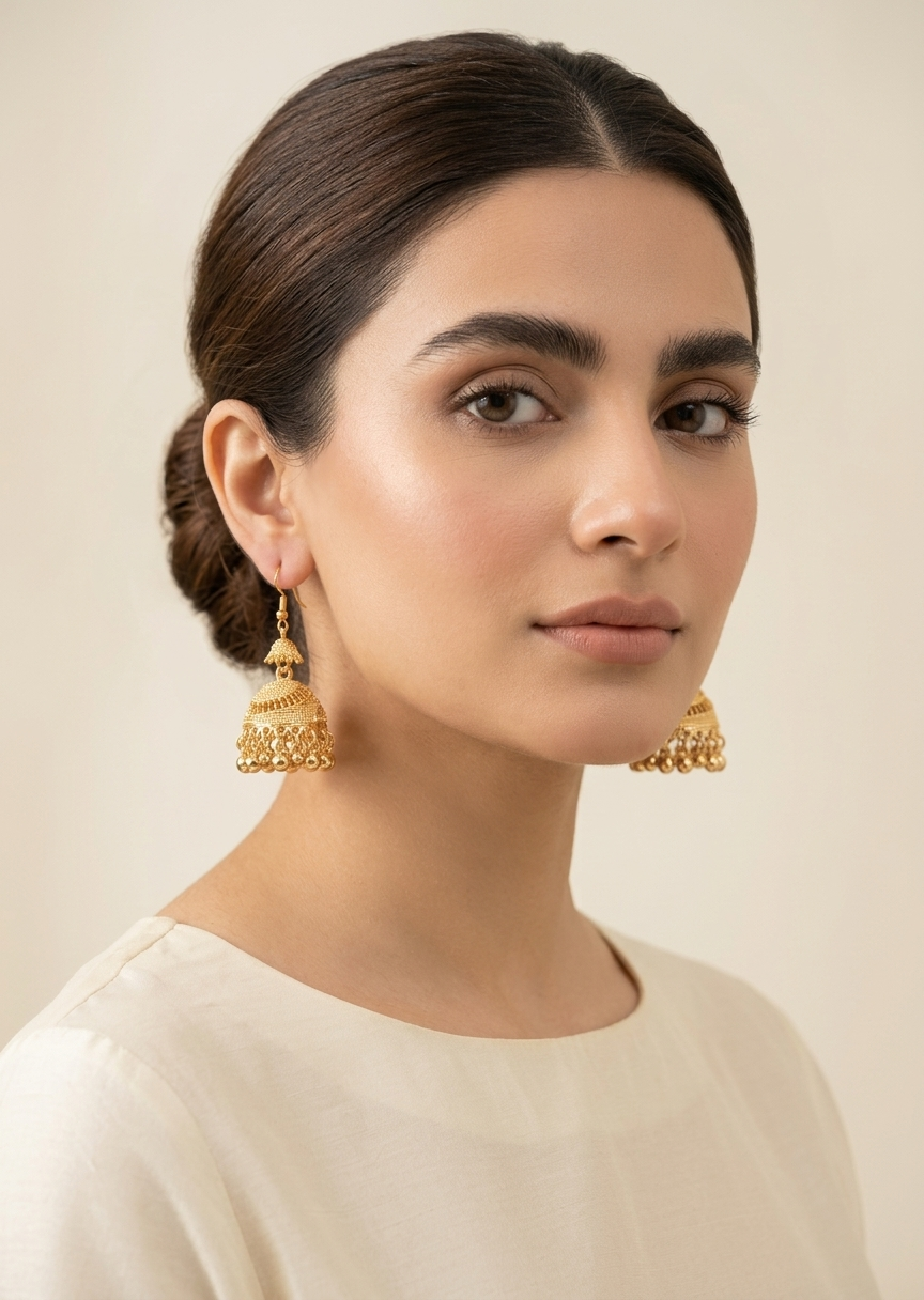 Earrings in Gold Color by - Trendy Women Earrings CTB5967