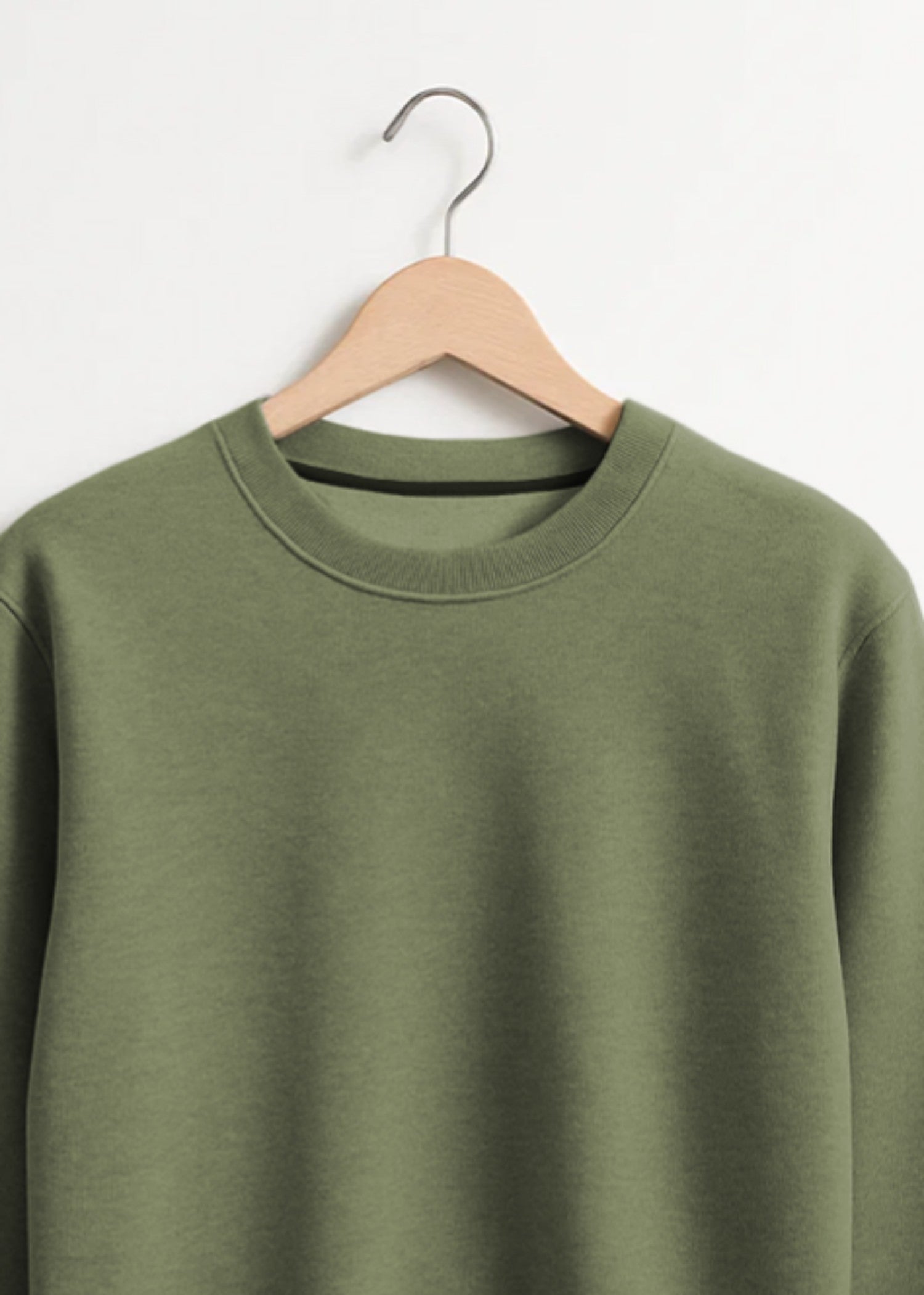 fleece Sweatshirt in Olive green