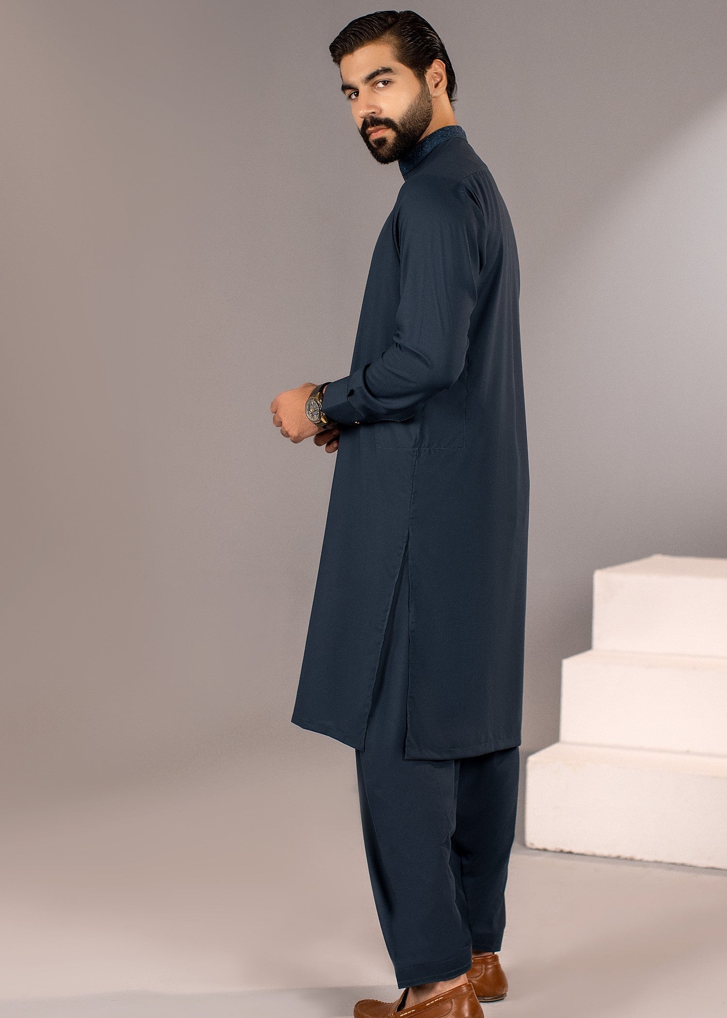wash & wear Shalwar Kameez in Yale blue