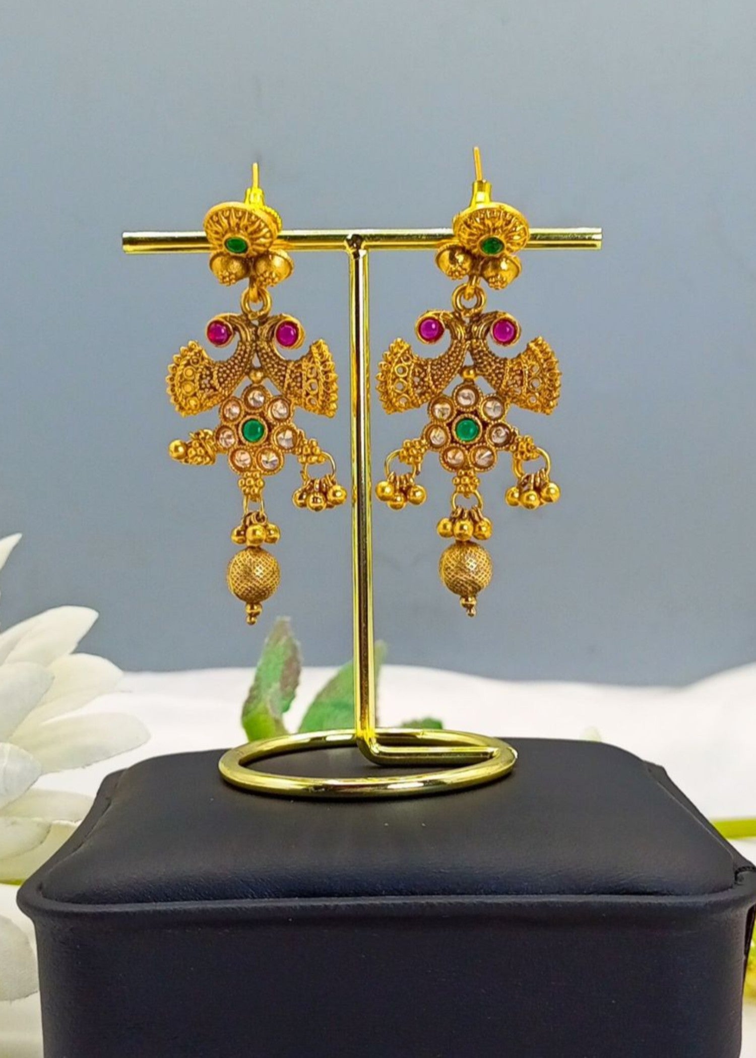 Jewelry Set in Ruby red Color by - Trendy Women Jewelry Set JTR4563