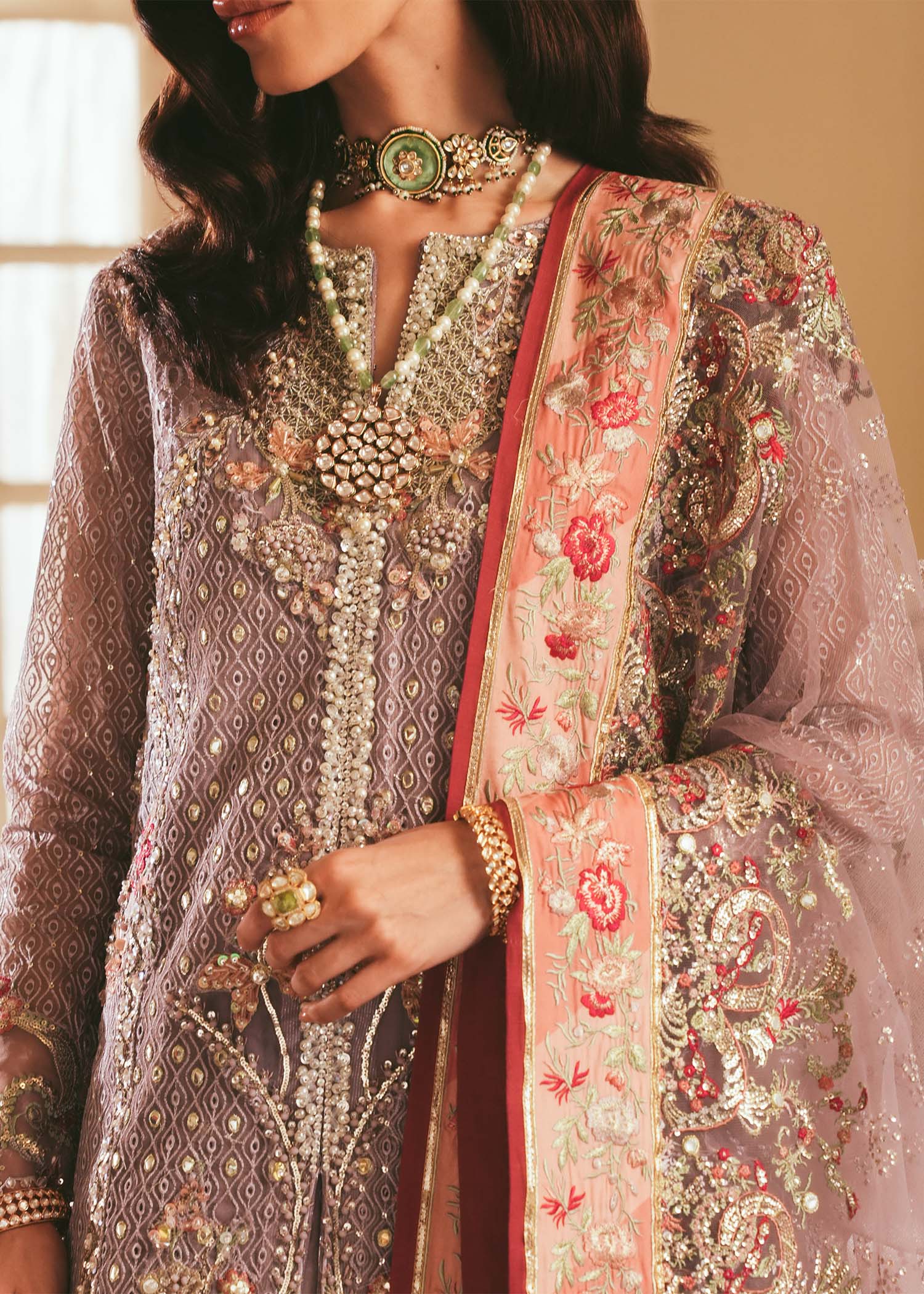 korean raw silk Maxi in Lilac