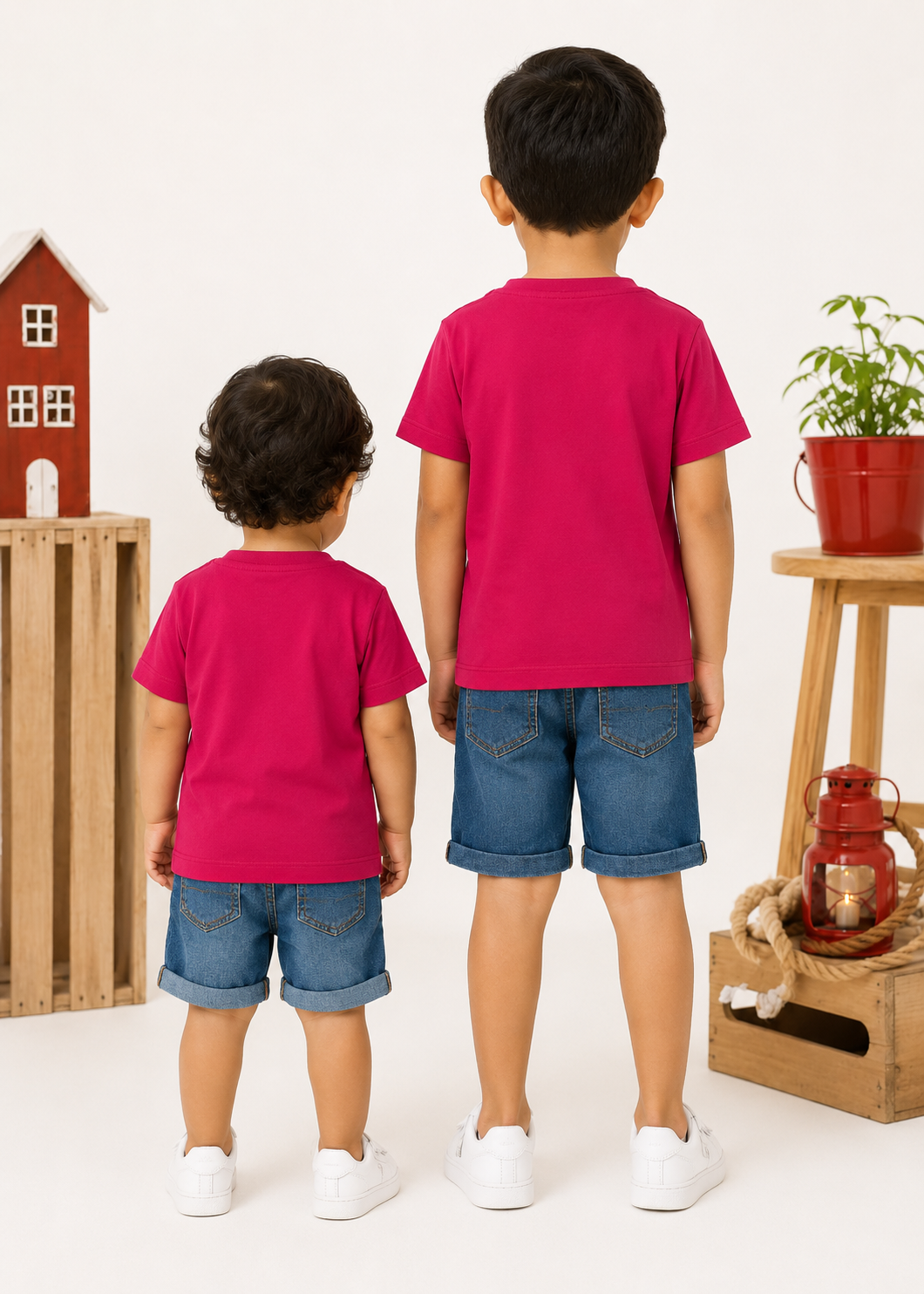 single jersey knit T Shirt in Cardinal red