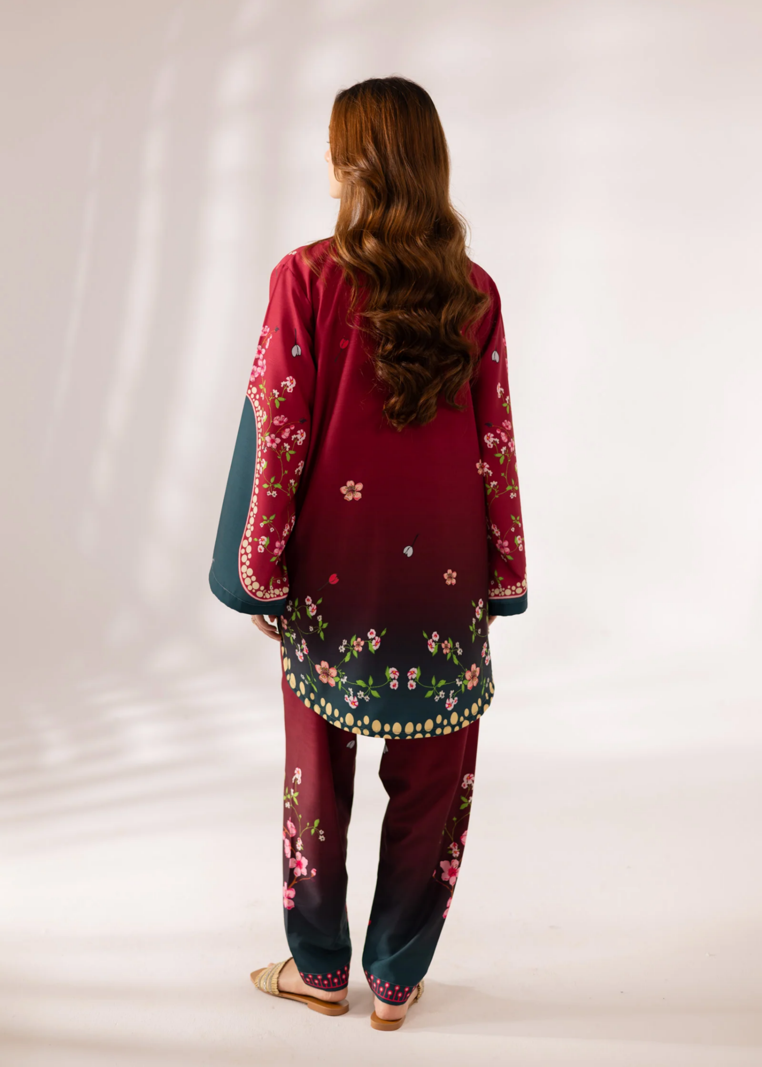 blended khaddar Kurta Set in Multi