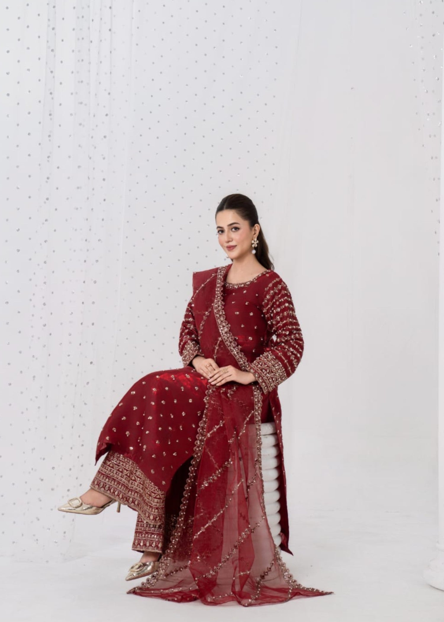 kattan silk Kurta Set in Maroon