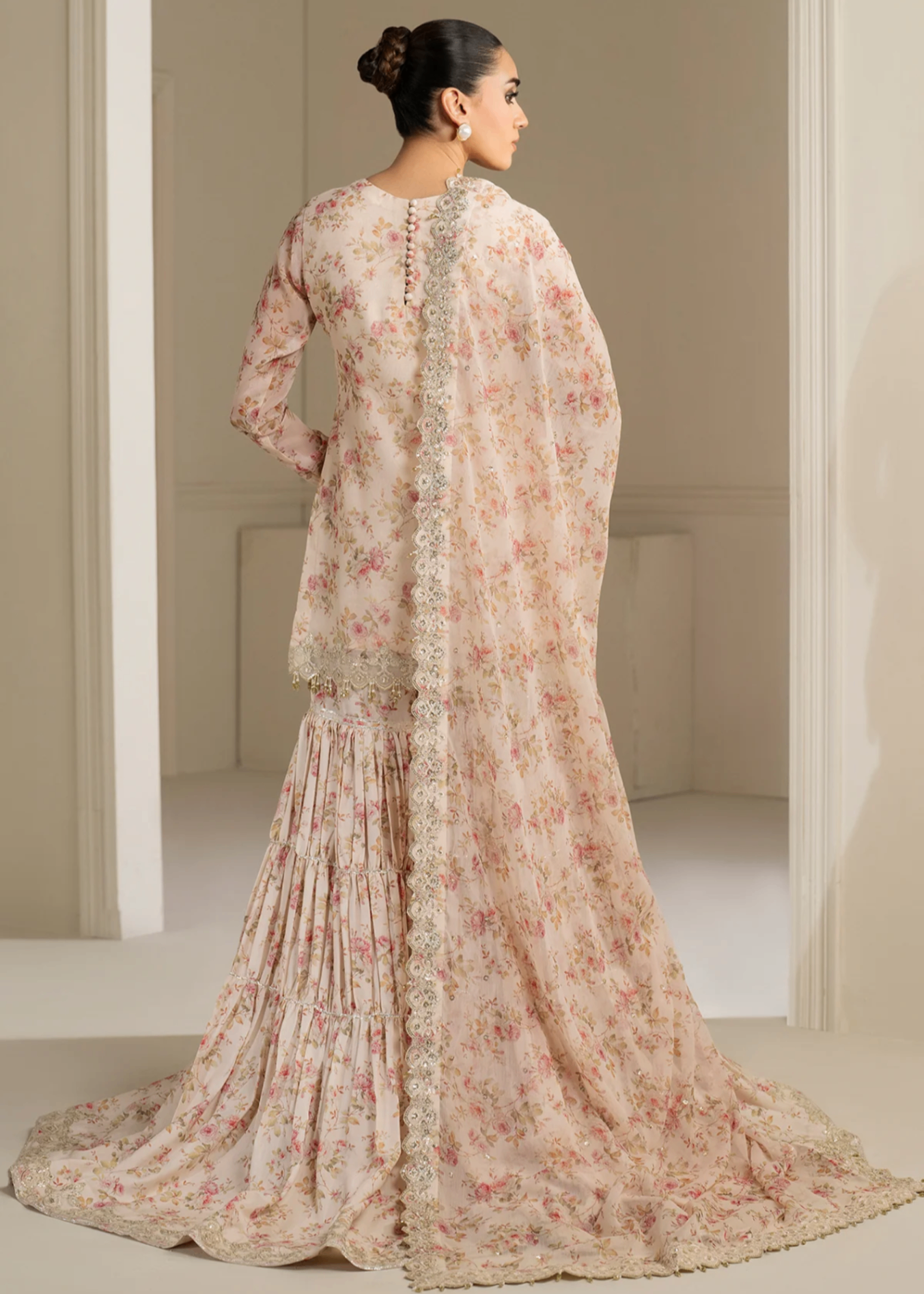 chiffon Unstitched in Pale pink
