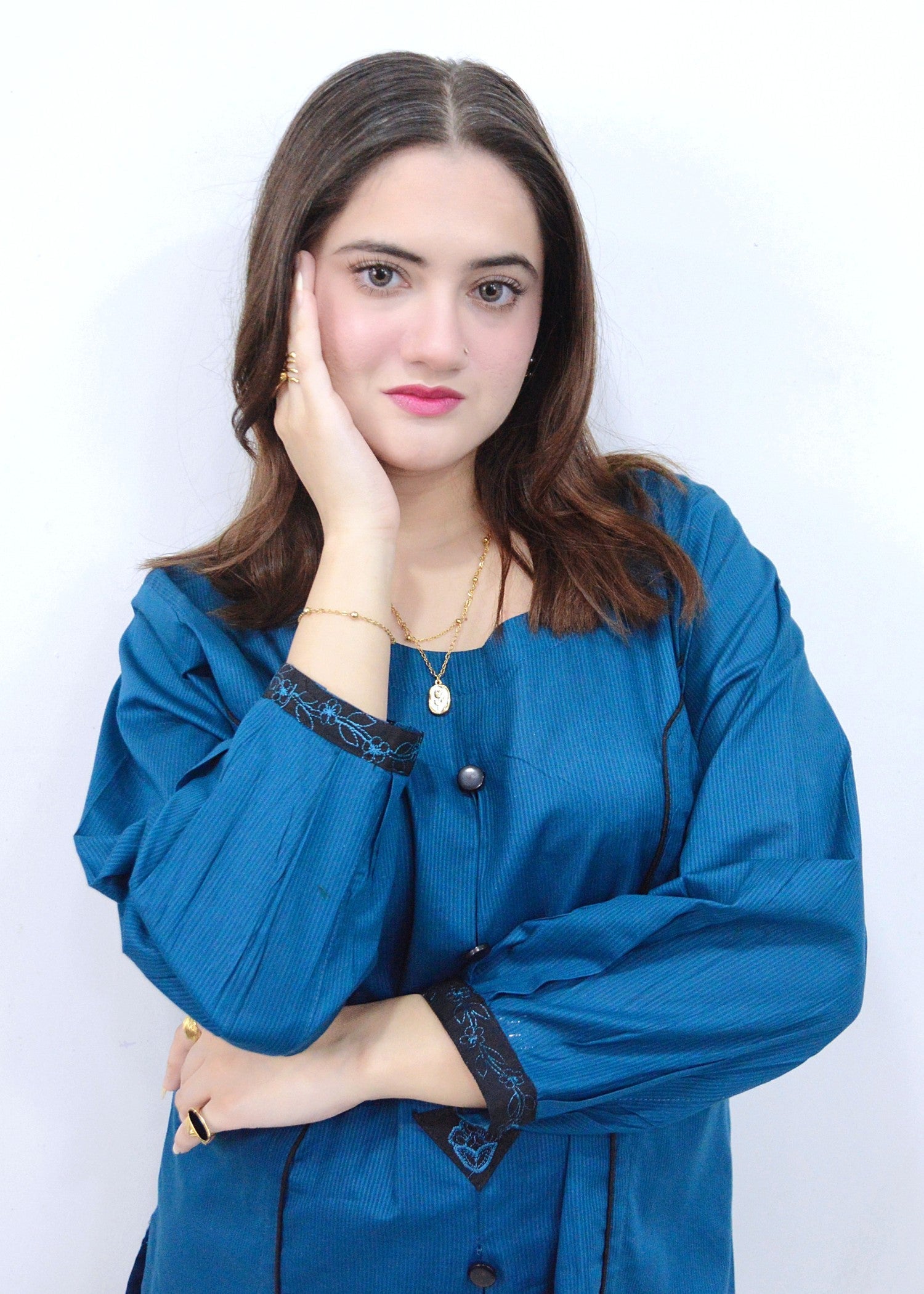 pure cotton Kurta Set in Blue