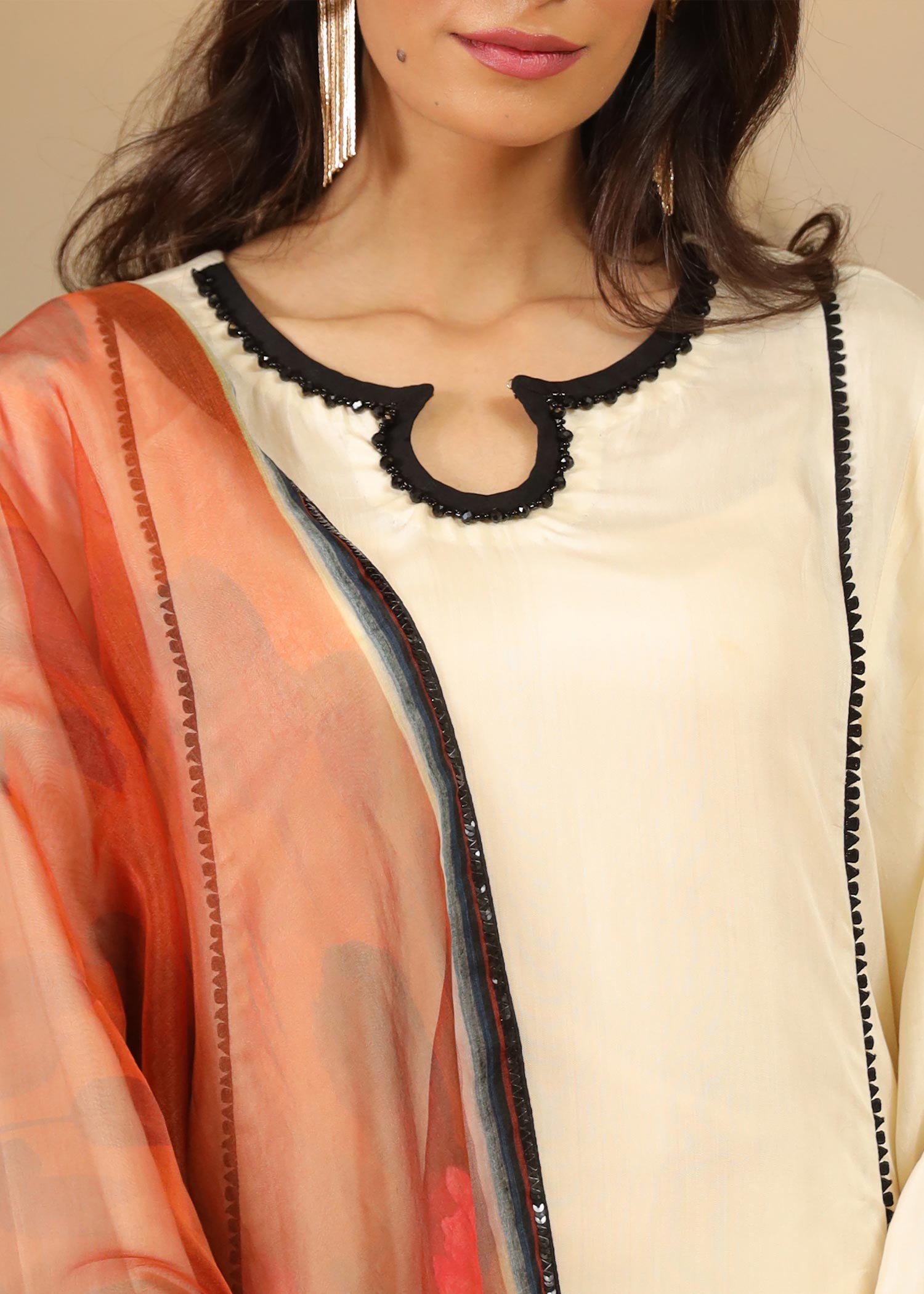 viscose Kurta Set in Cream