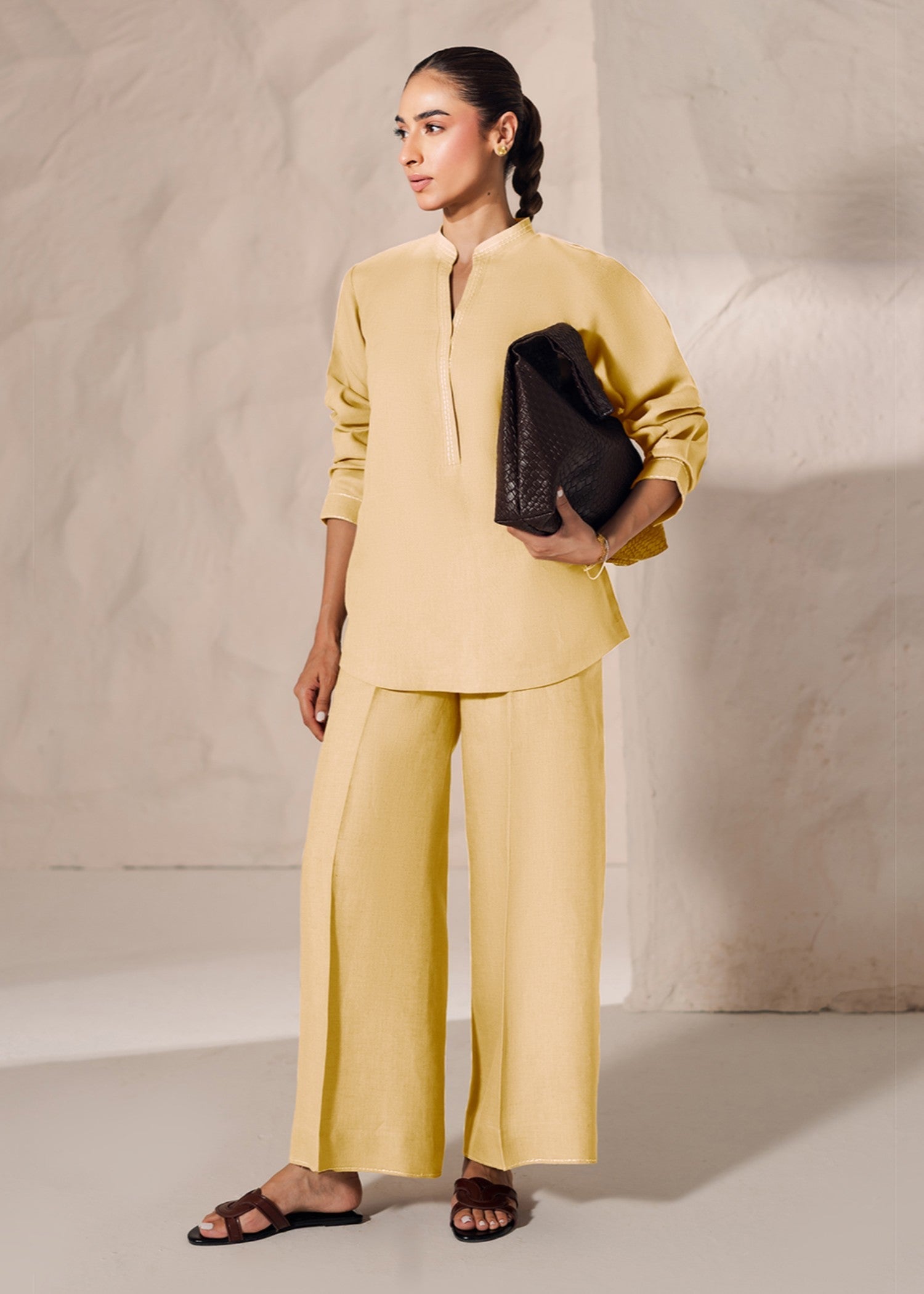 linen Co Ord Sets in Baby pink