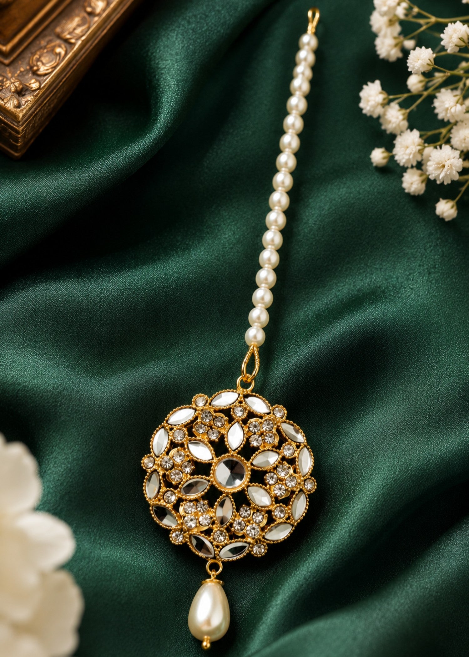 Bindya in Gold, white Color by - Trendy Women Bindya KPF6452