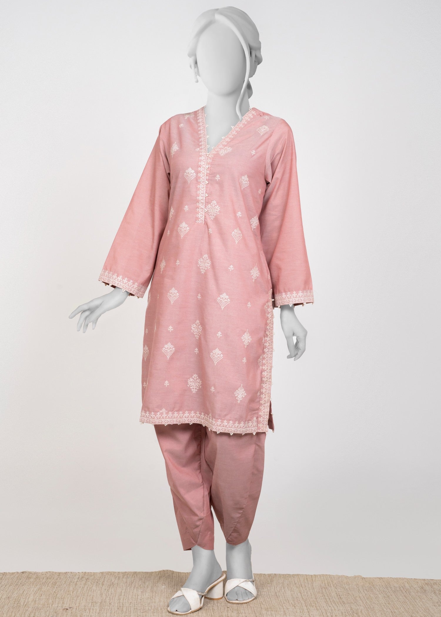 satin polyester Kurta Set in Pink