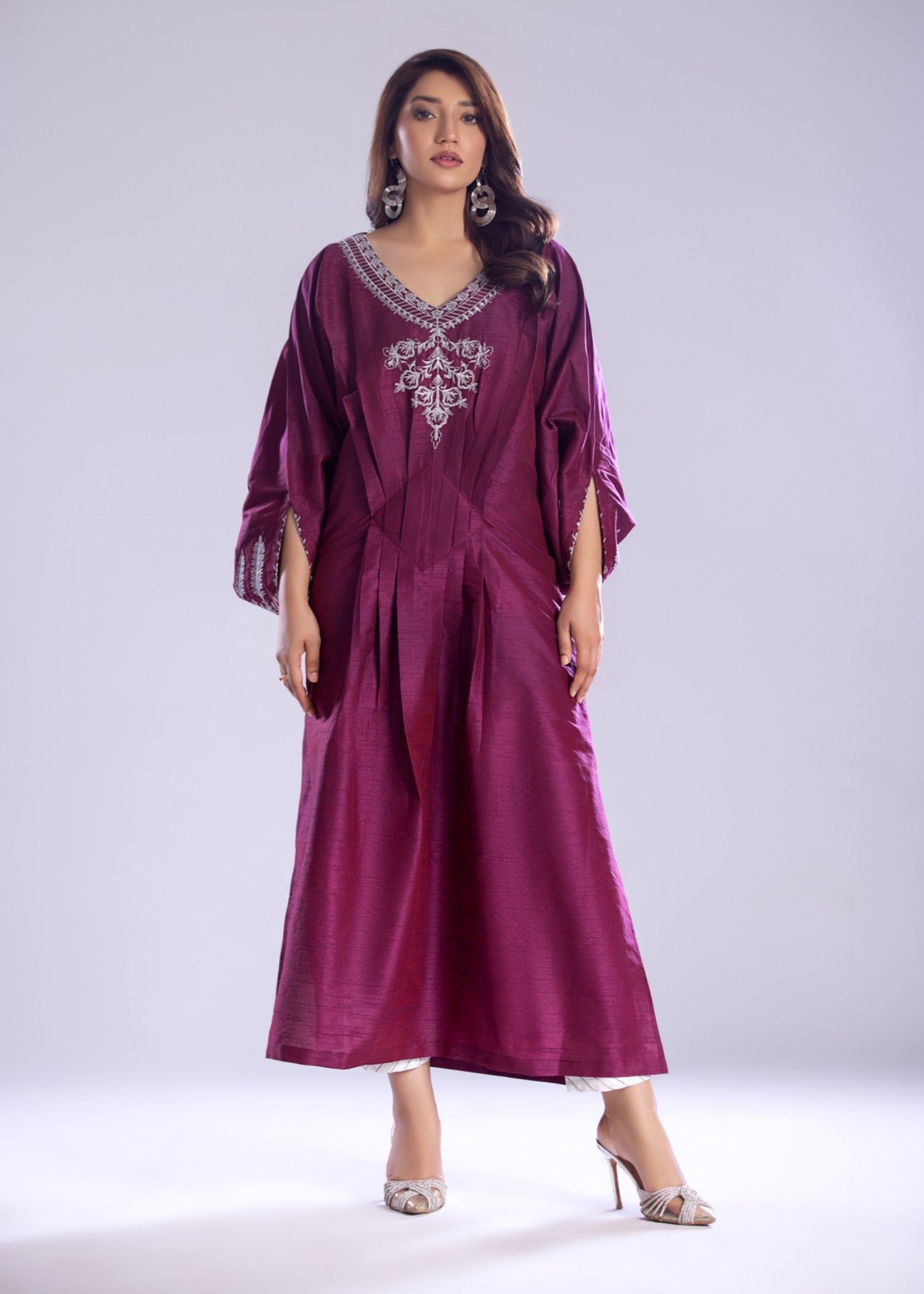 silk Kurti in Wine