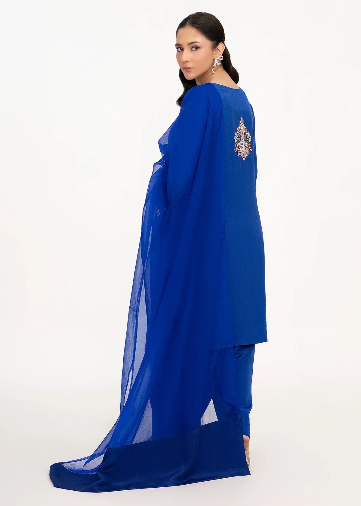 tussar silk Kurta Set in Blue