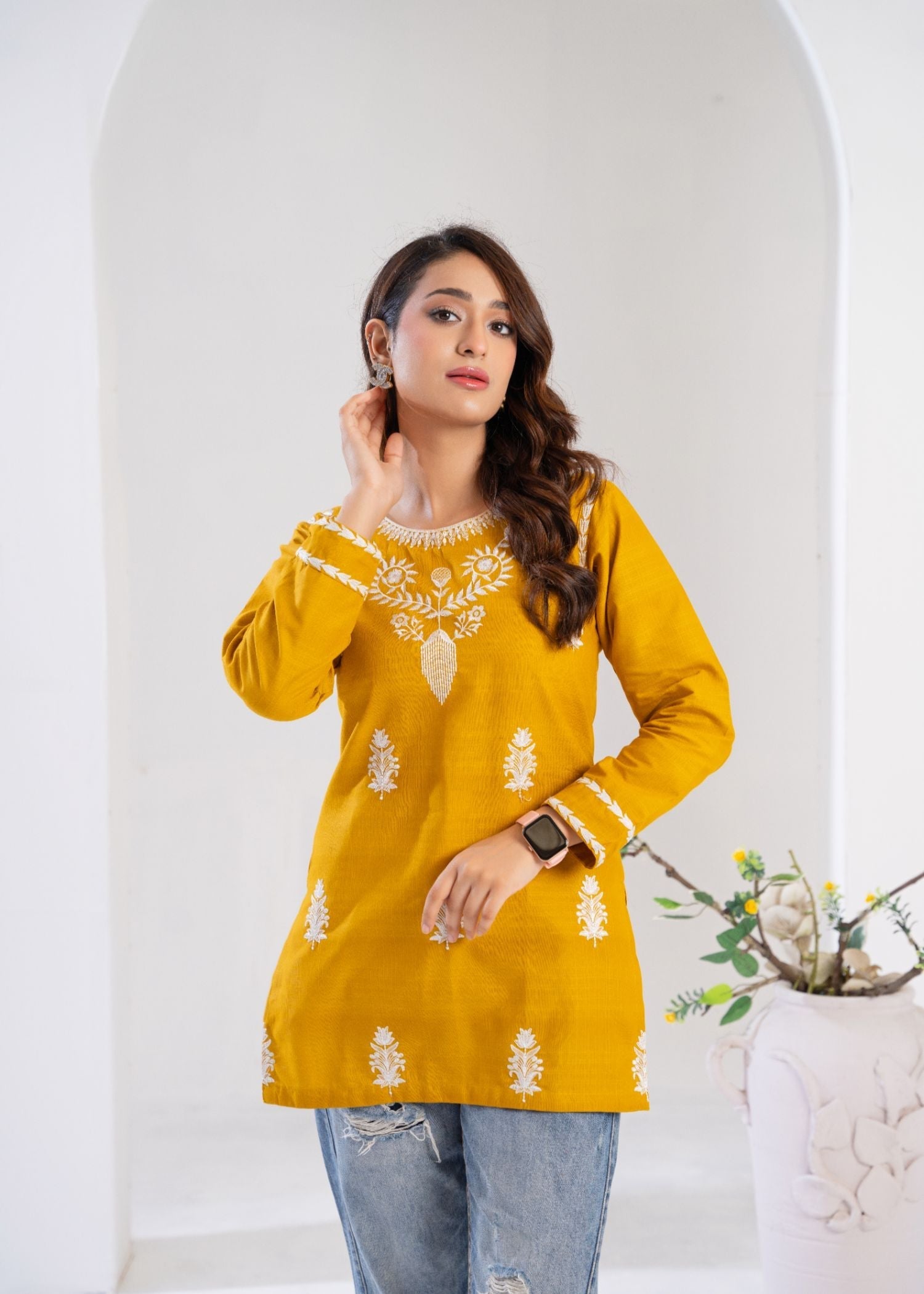 cotton Kurti in Mustard