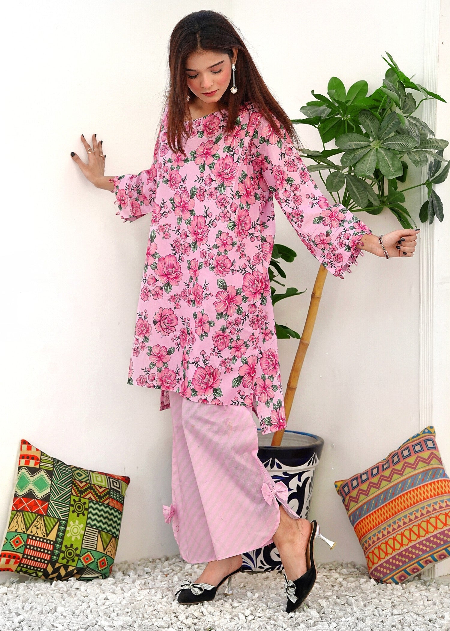 lawn Unstitched in Pastel pink