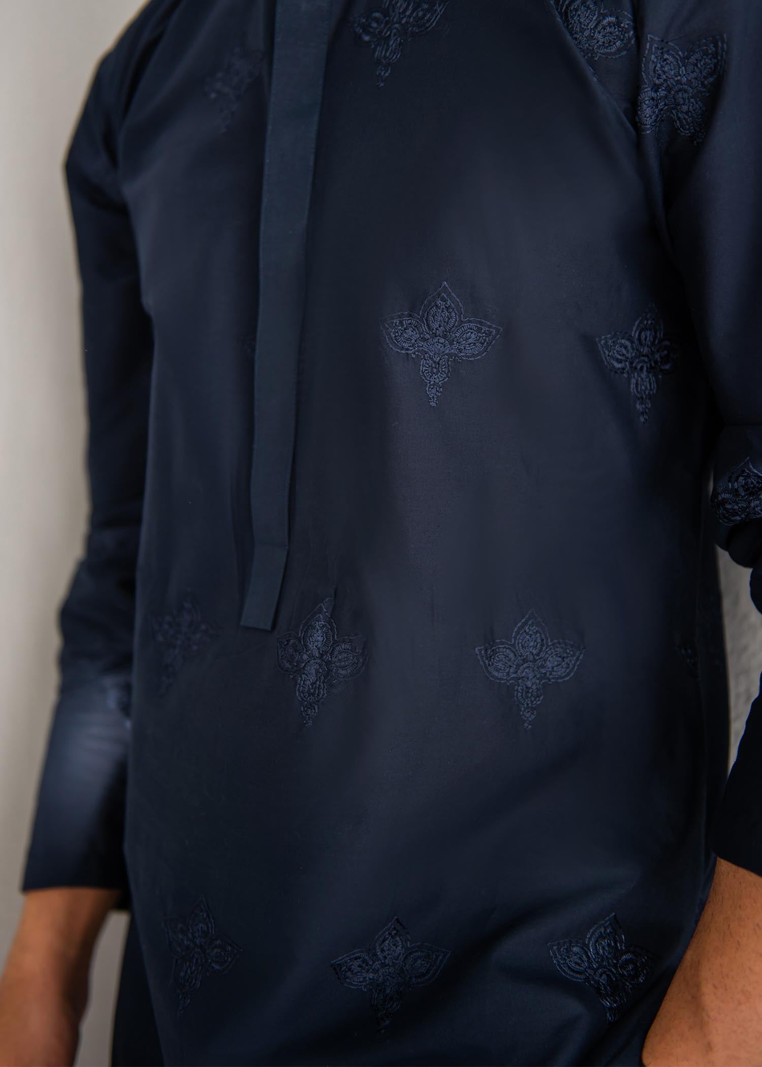 cotton Kurta Set in Blue by Shahjahan
