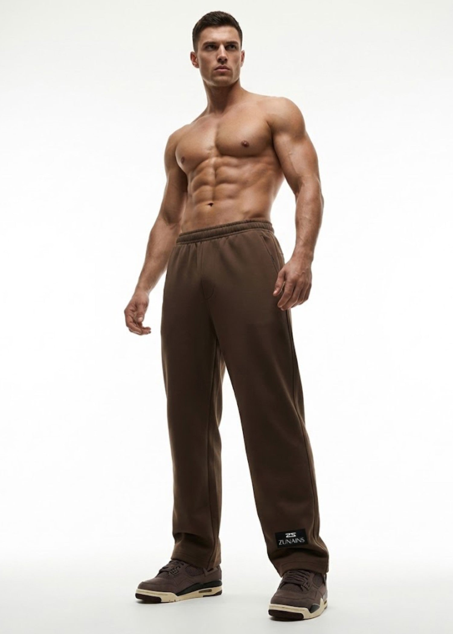 cotton Trousers in Camel brown