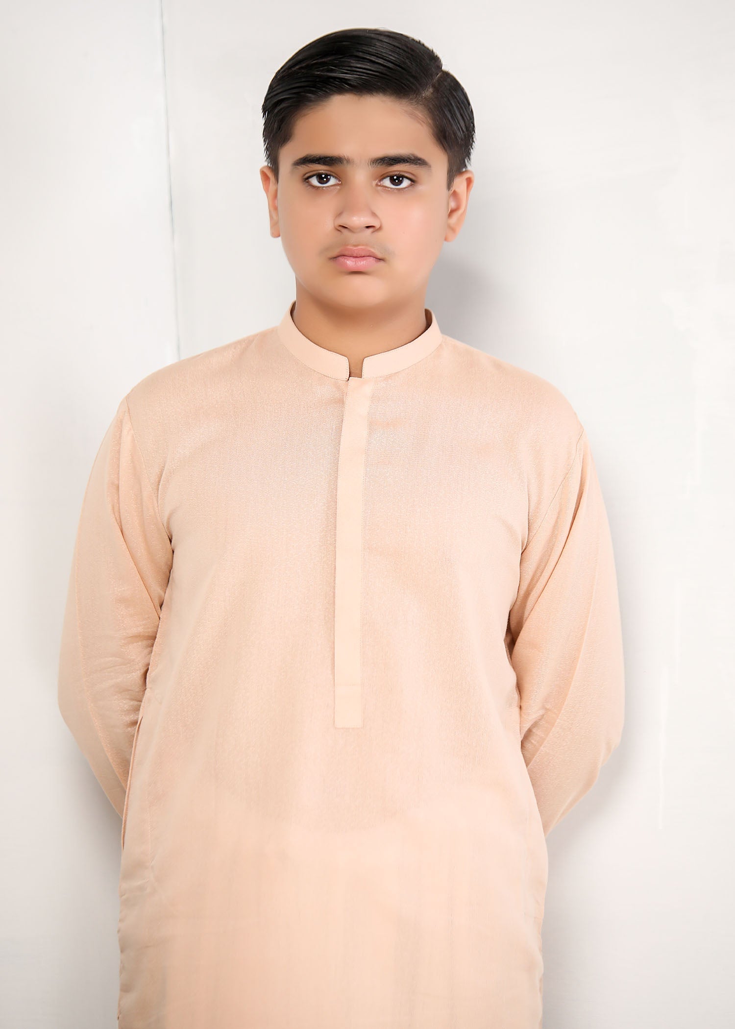 lawn karandi Kurta in Peach pink