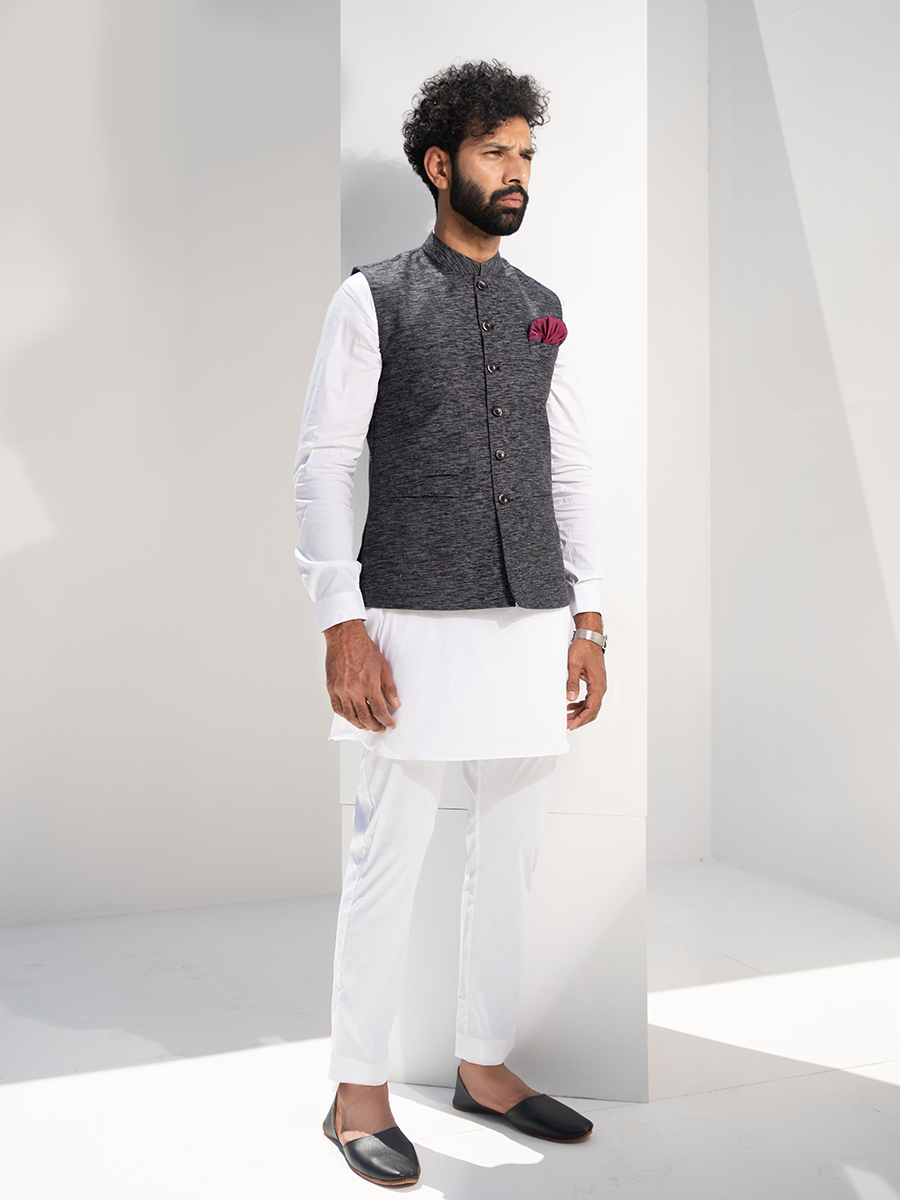khaddar Waistcoat in Grey