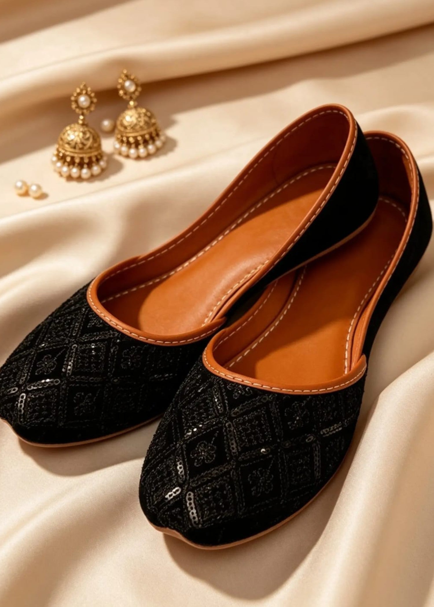 Khussa in Black by - High Quality Women Khussa ZPR5219