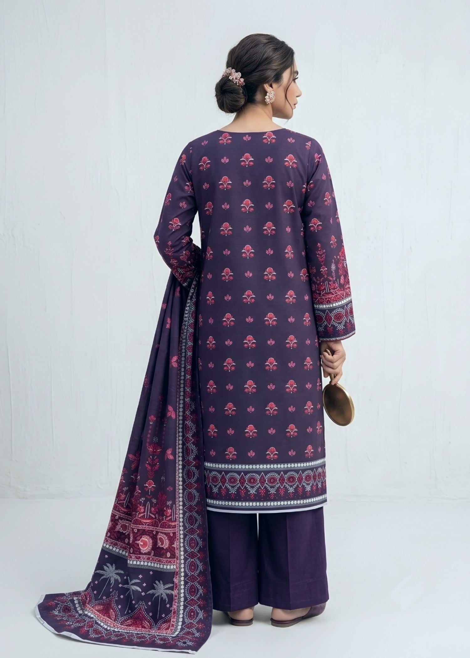 slub linen Unstitched in Purple rain