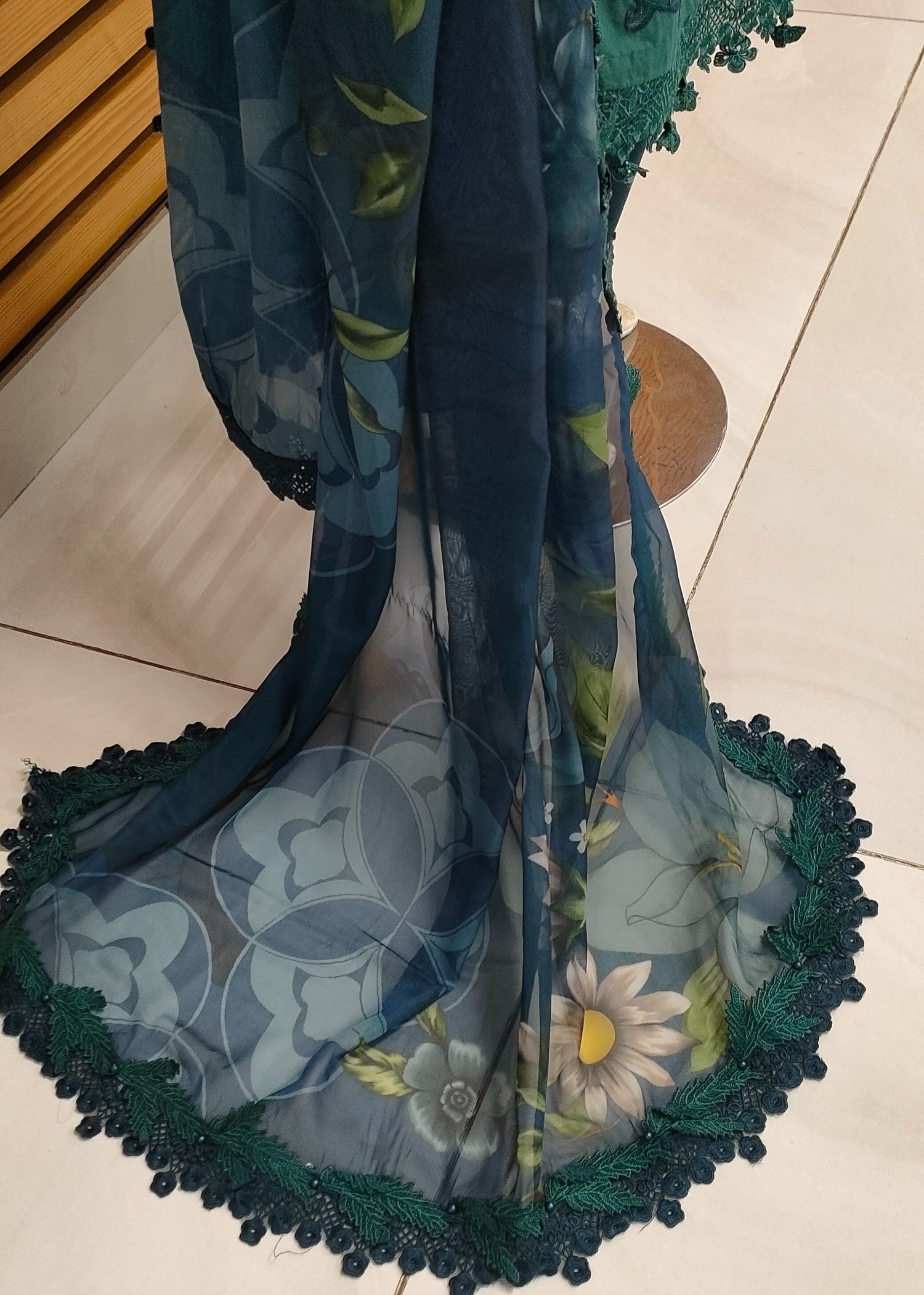 cotton Kurta Set in Ocean blue