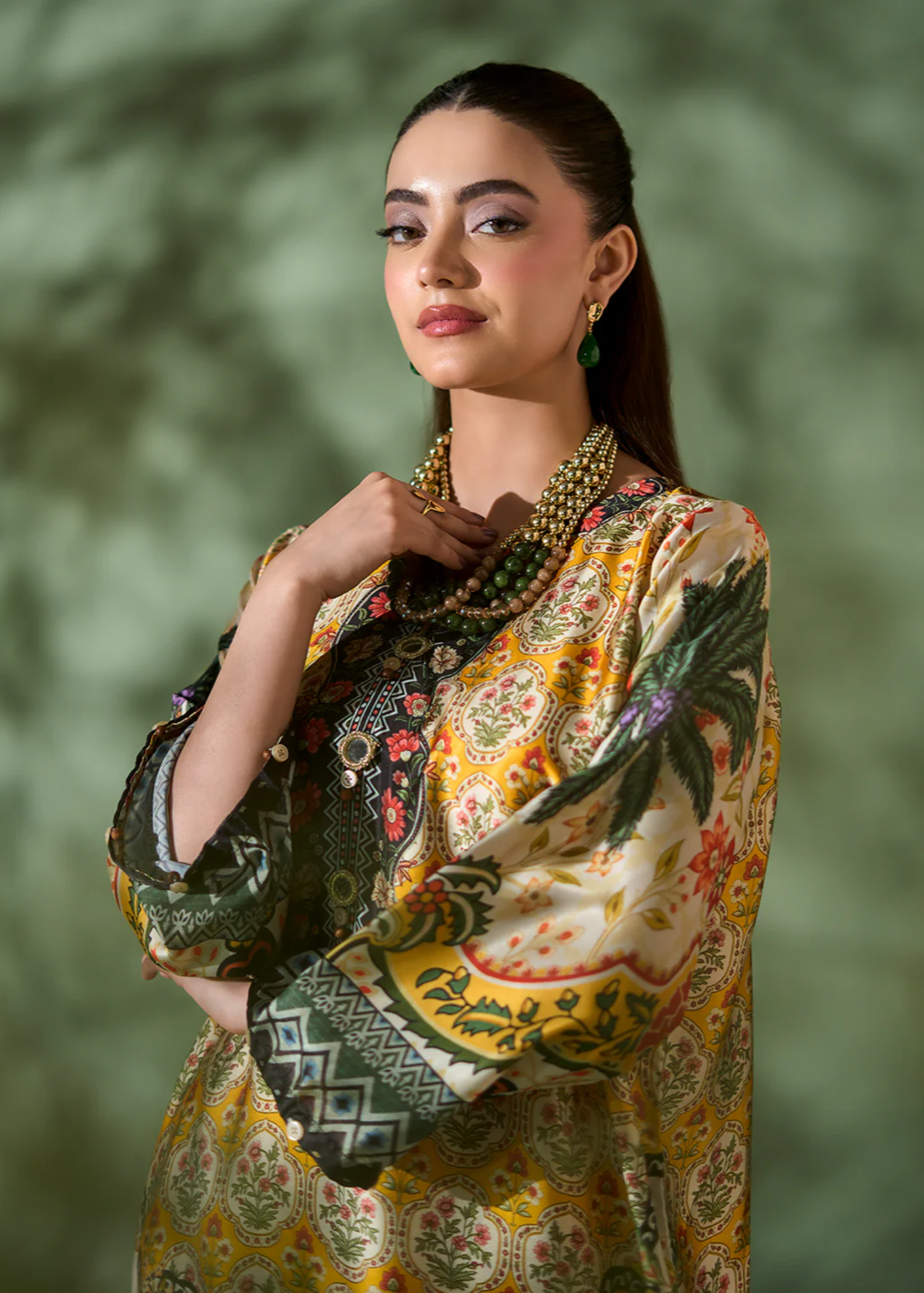 silk Kaftan in Mellow yellow