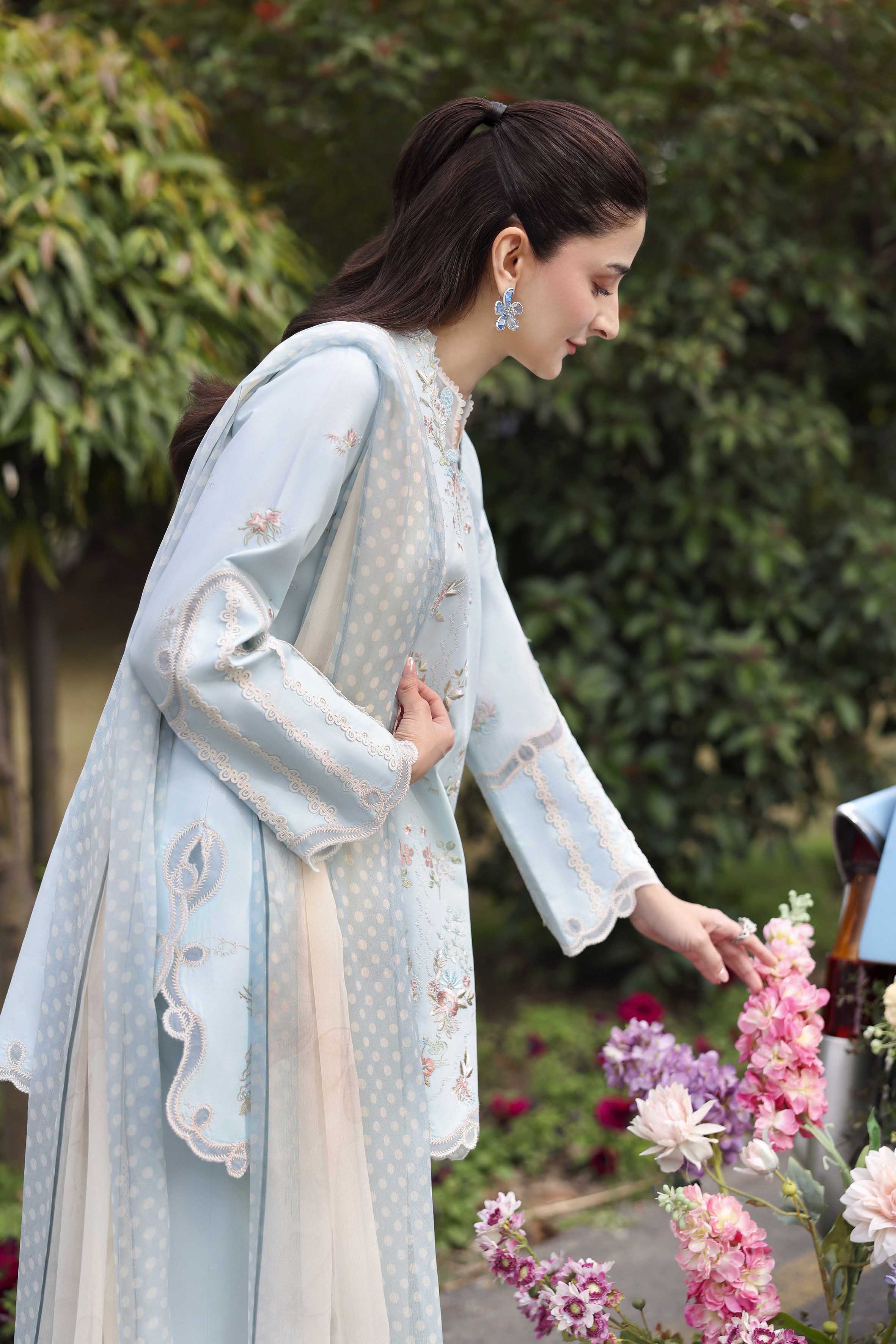 cotton dobby Kurta Set in Powder blue