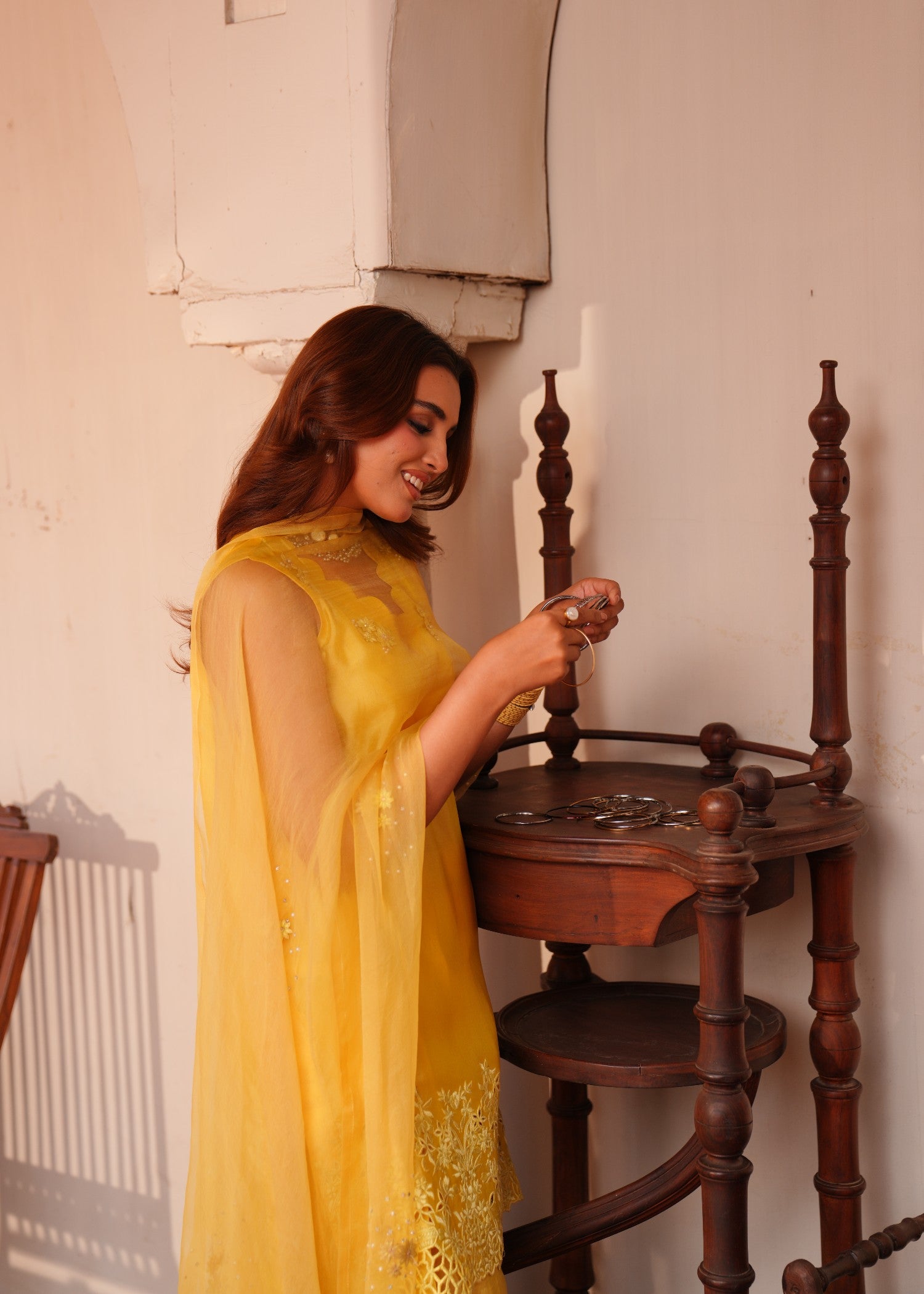 silk Kurta Set in Sunflower