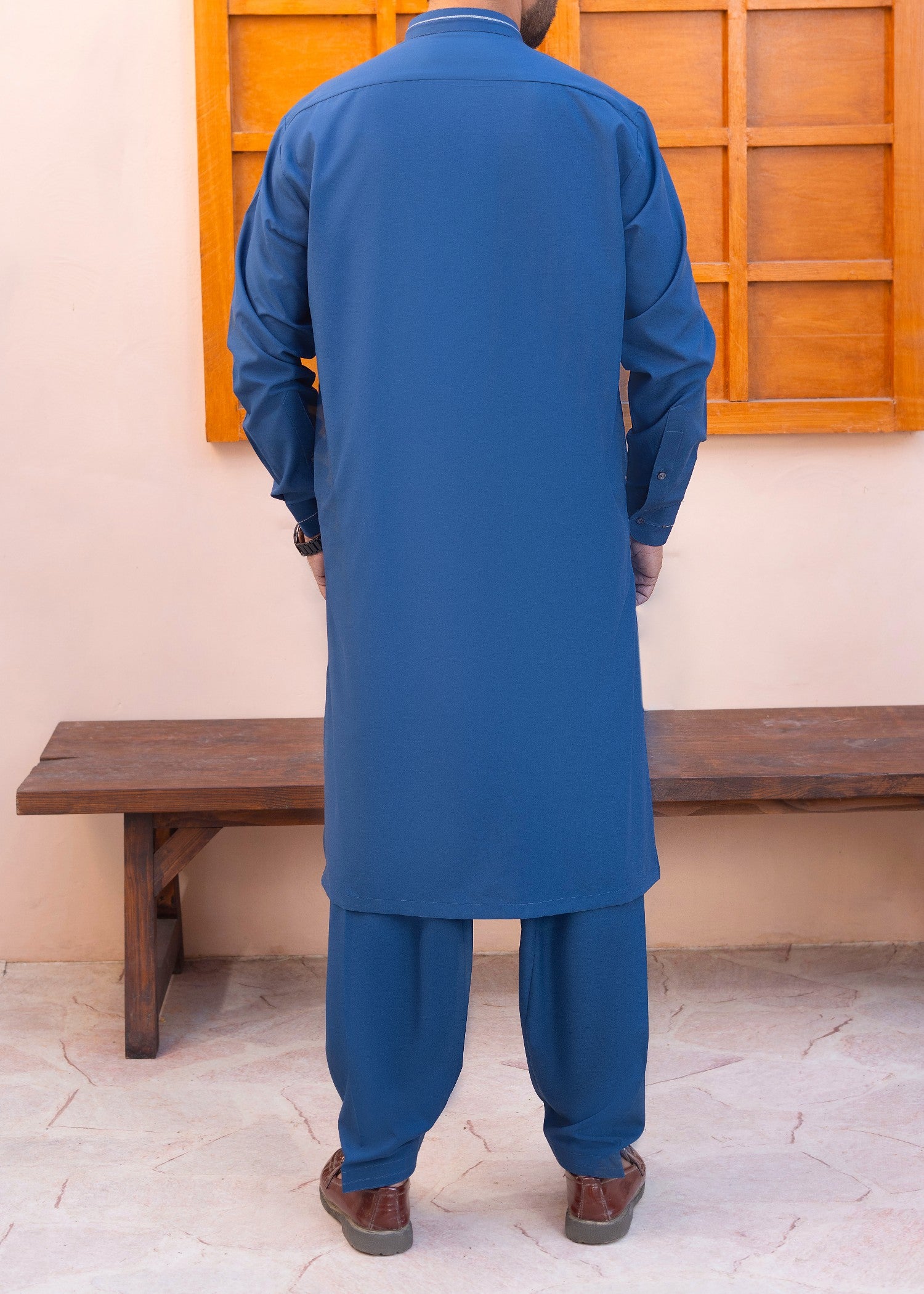 wash & wear Shalwar Kameez in Sapphire blue