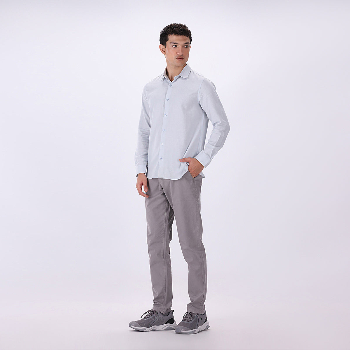 seersucker Formal Shirt in Sky blue