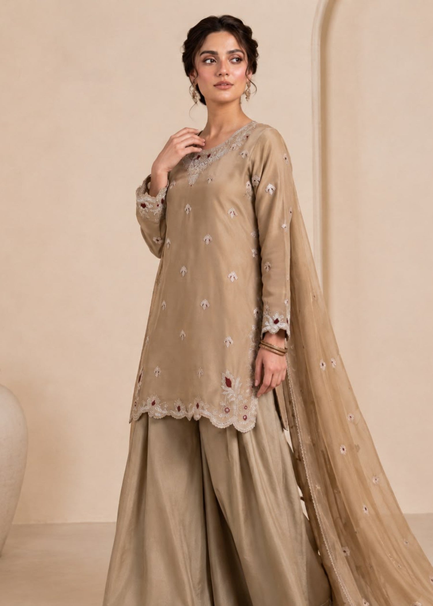 silk Sharara in Goldenrod