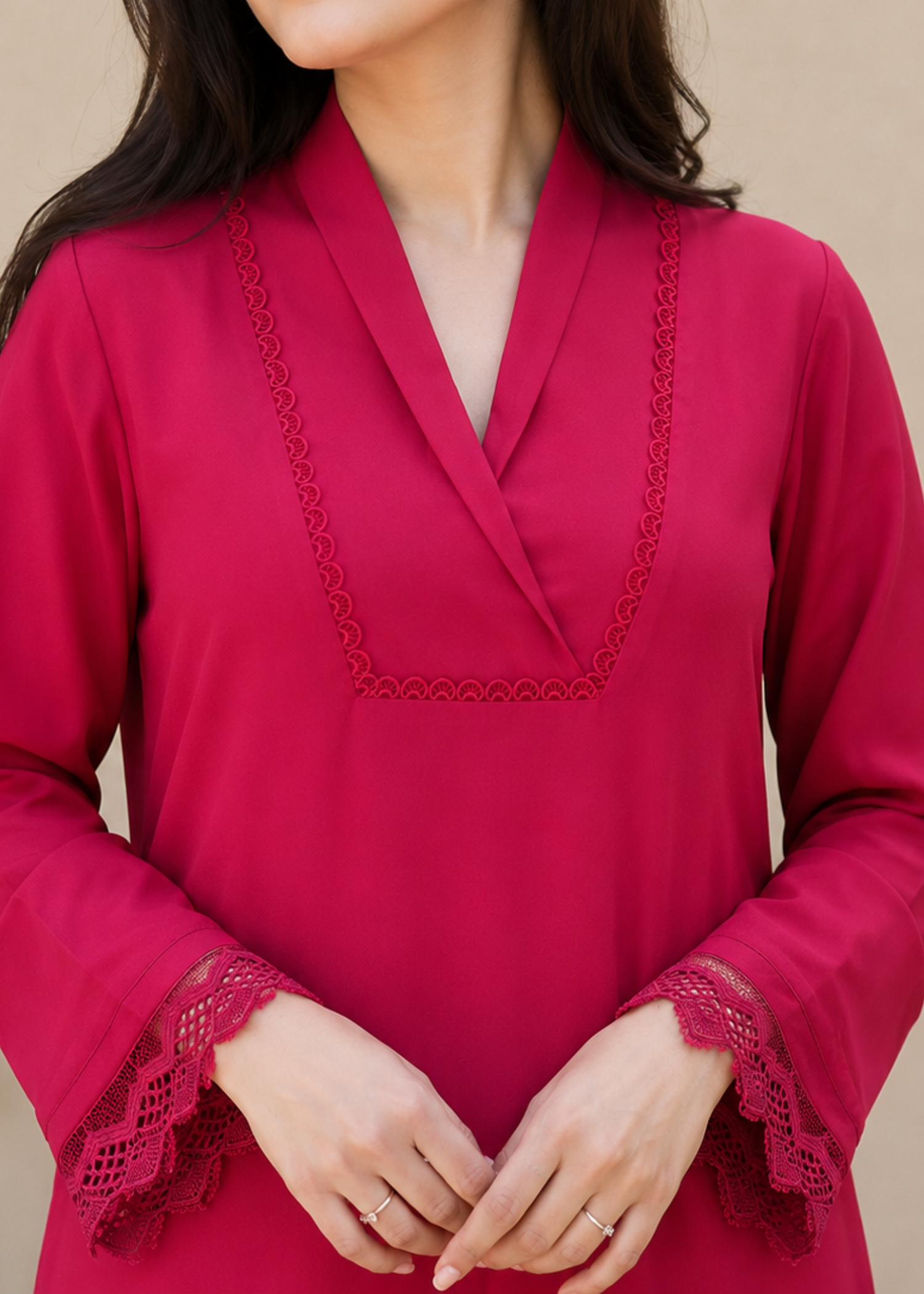georgette Kurta Set in Red