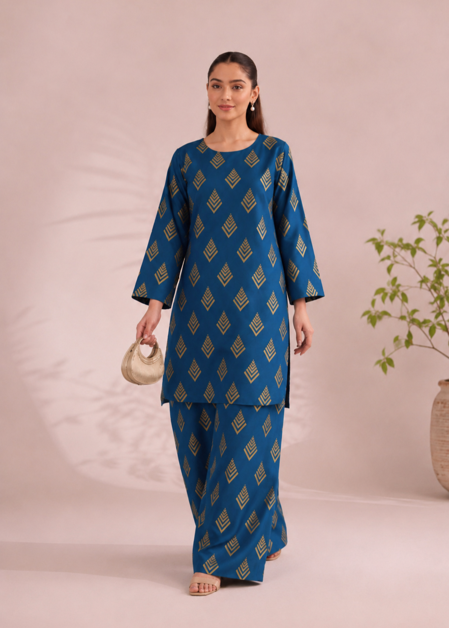 linen Co Ord Sets in Steel teal