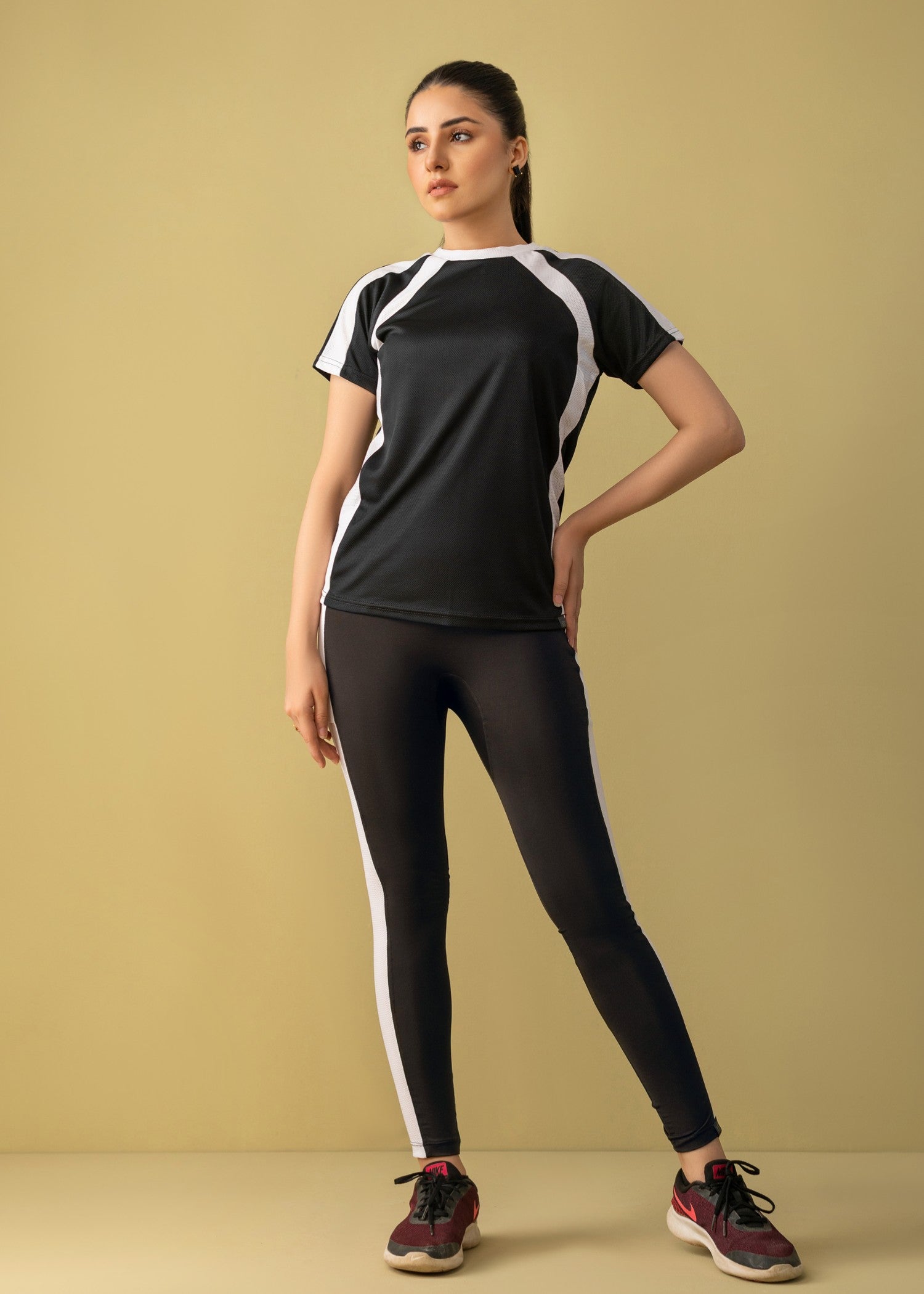 jersey knit Tracksuit in Black, off-white