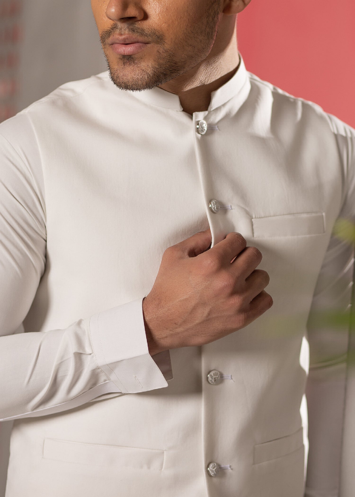 wash & wear Waistcoat in Off-white by X Men