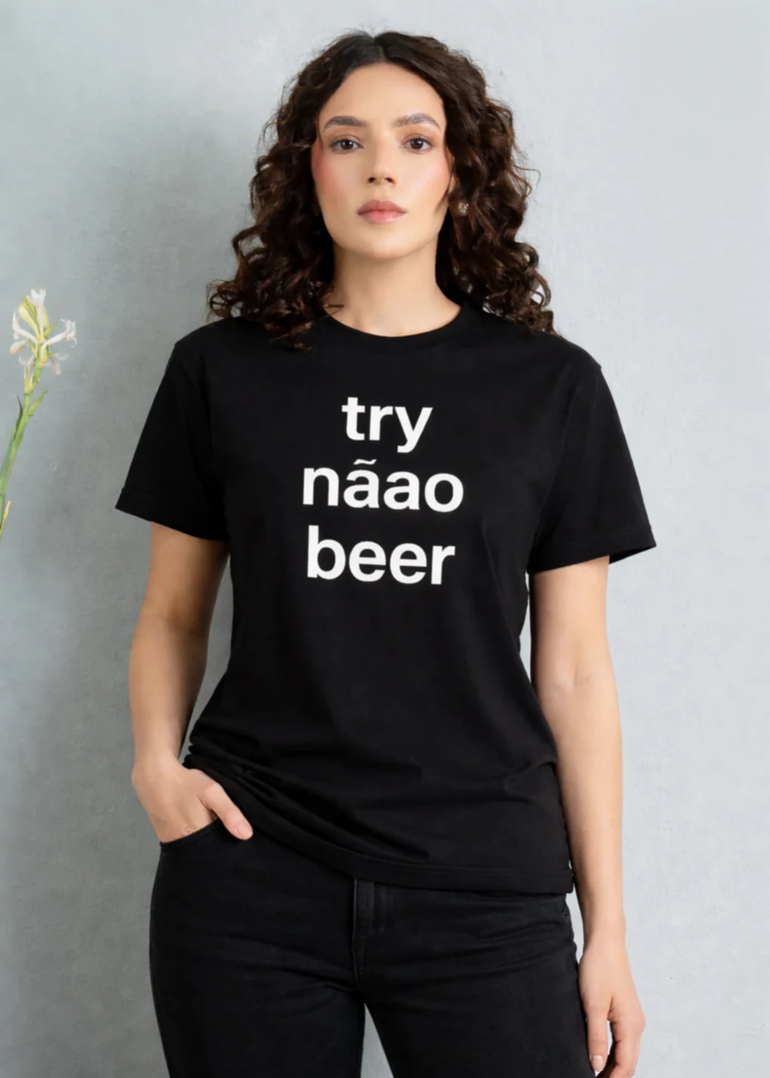 cotton T Shirt in Black