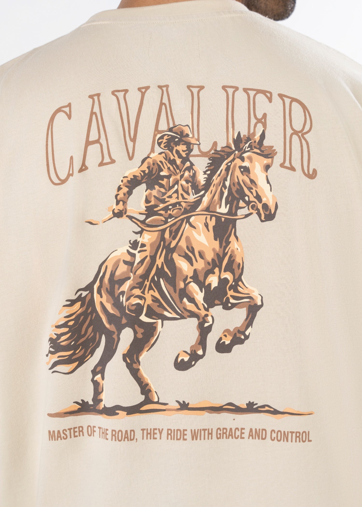 cotton jersey T Shirt in Cream