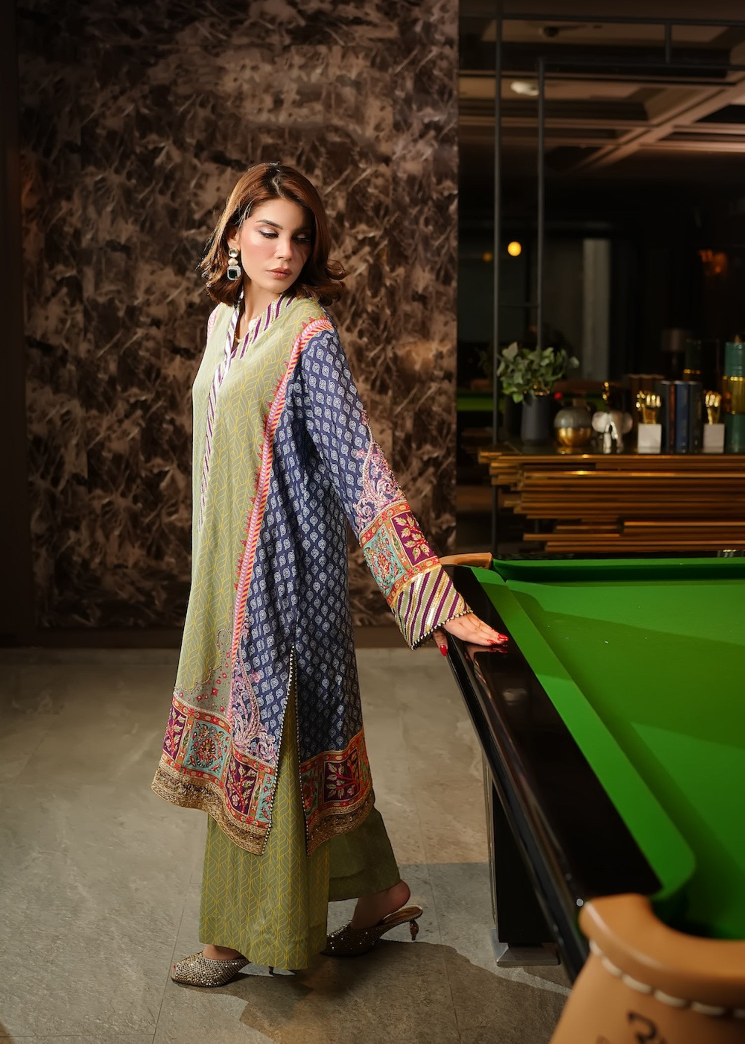 silk cotton net Unstitched in Multi
