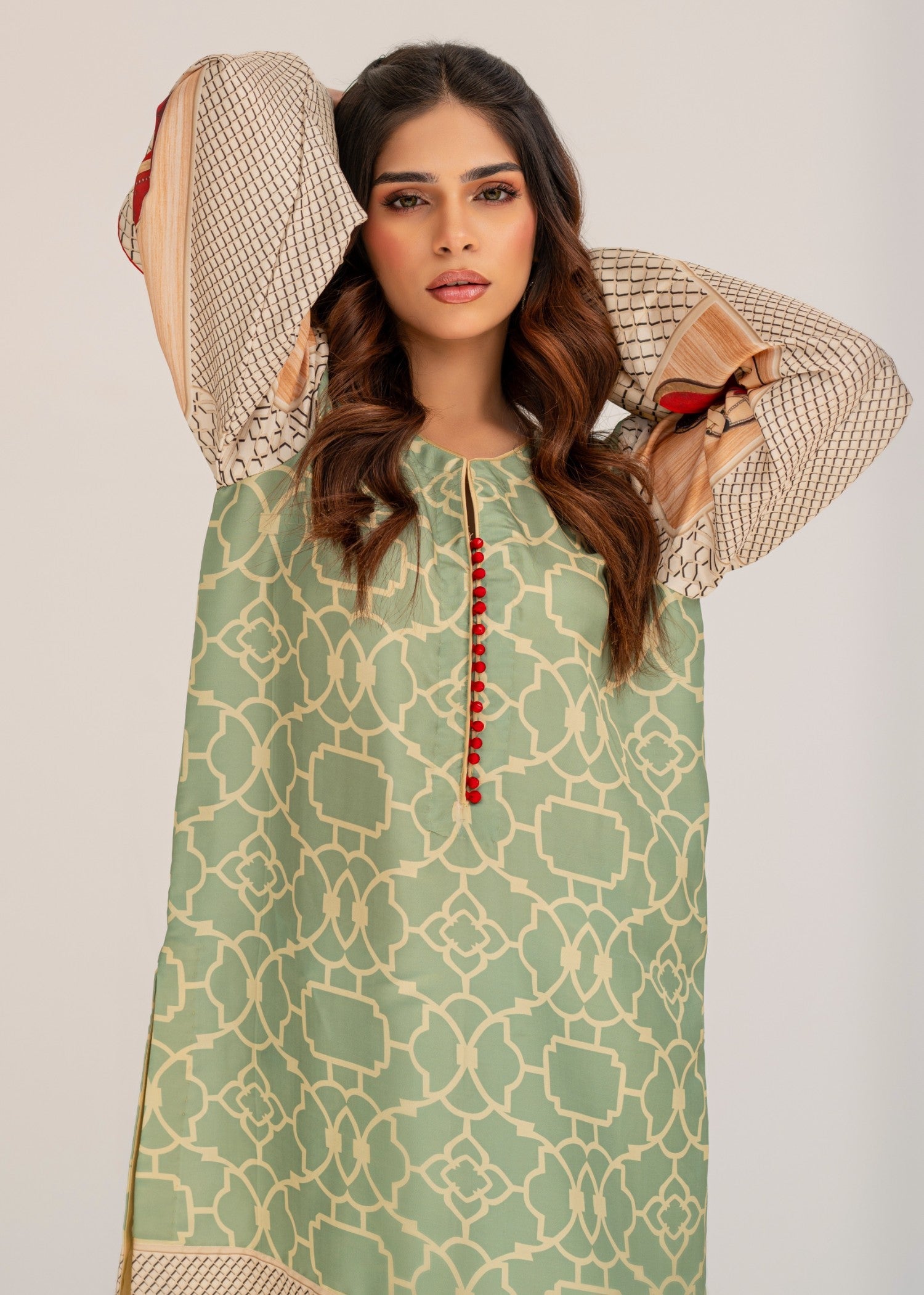 poly silk Co Ord Sets in Mint green