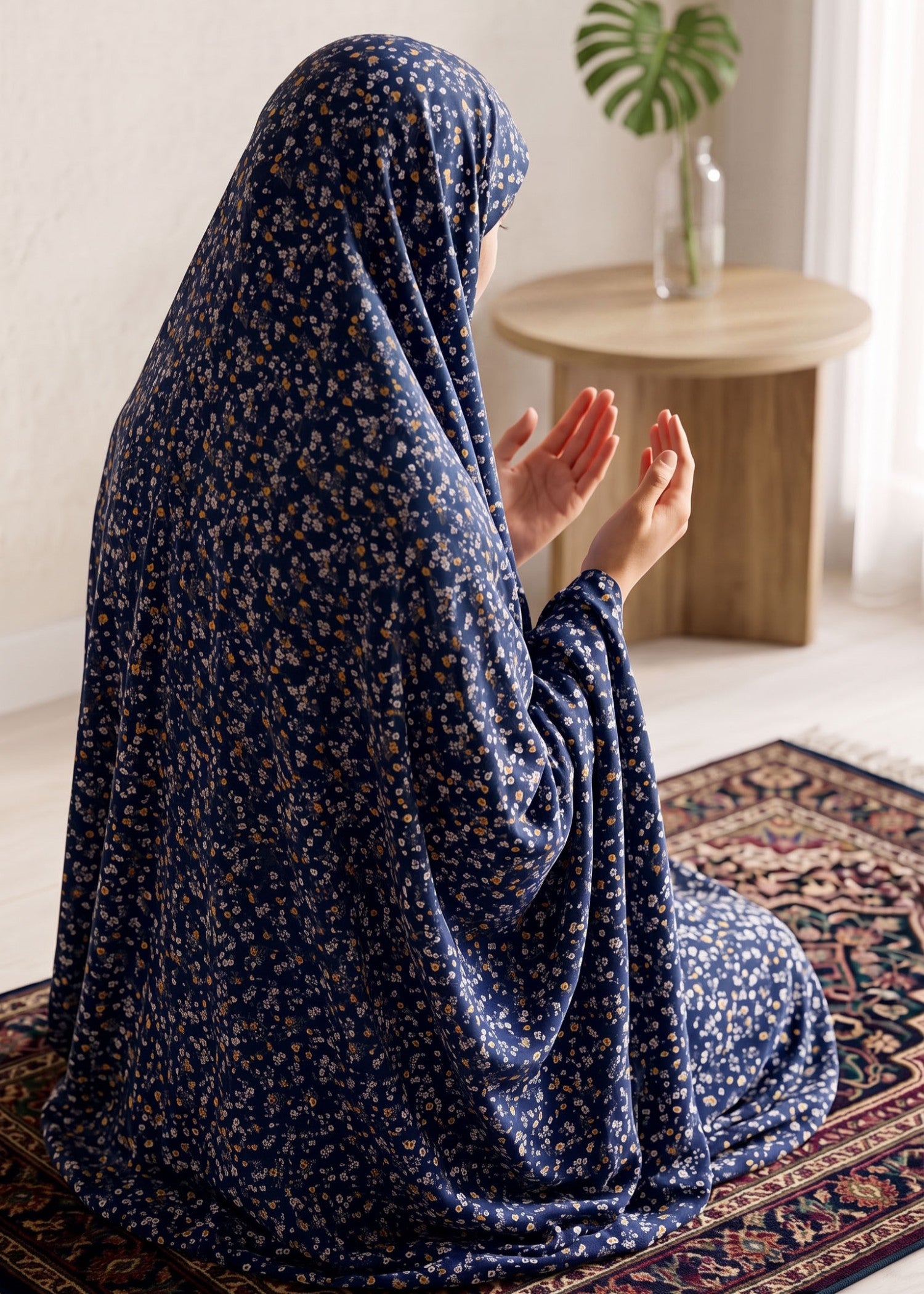 swiss lawn Chaddar in Navy blue