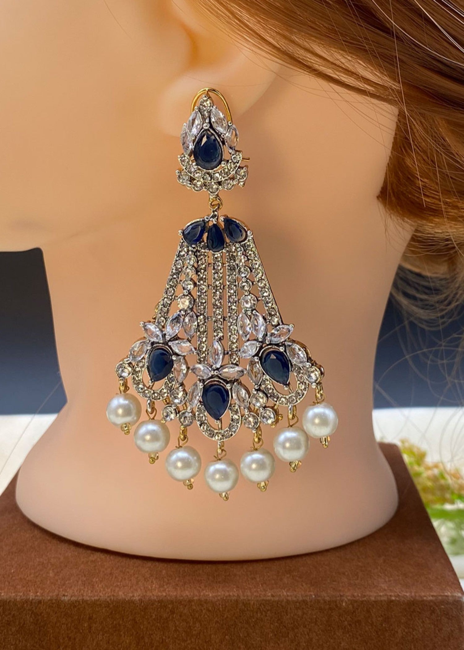 Earrings in Blue Color by - Trendy Women Earrings NZR8628