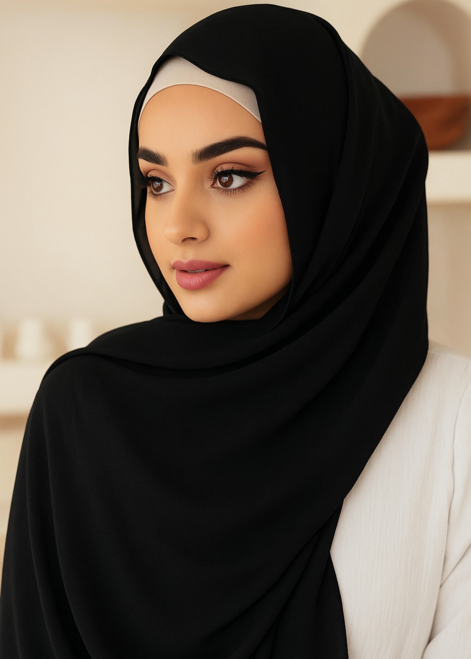 chiffon Hijab in Black