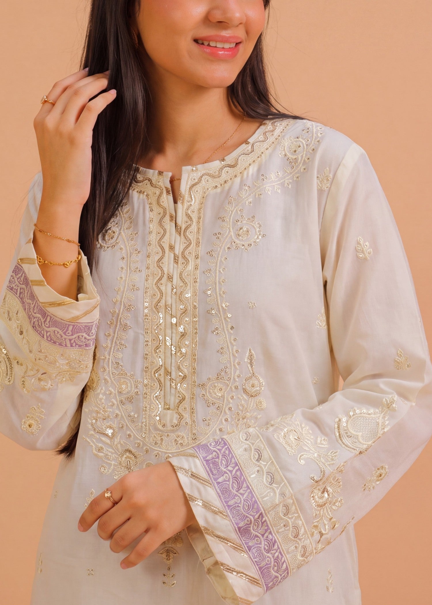 lawn Co Ord Sets in Cream, off-white
