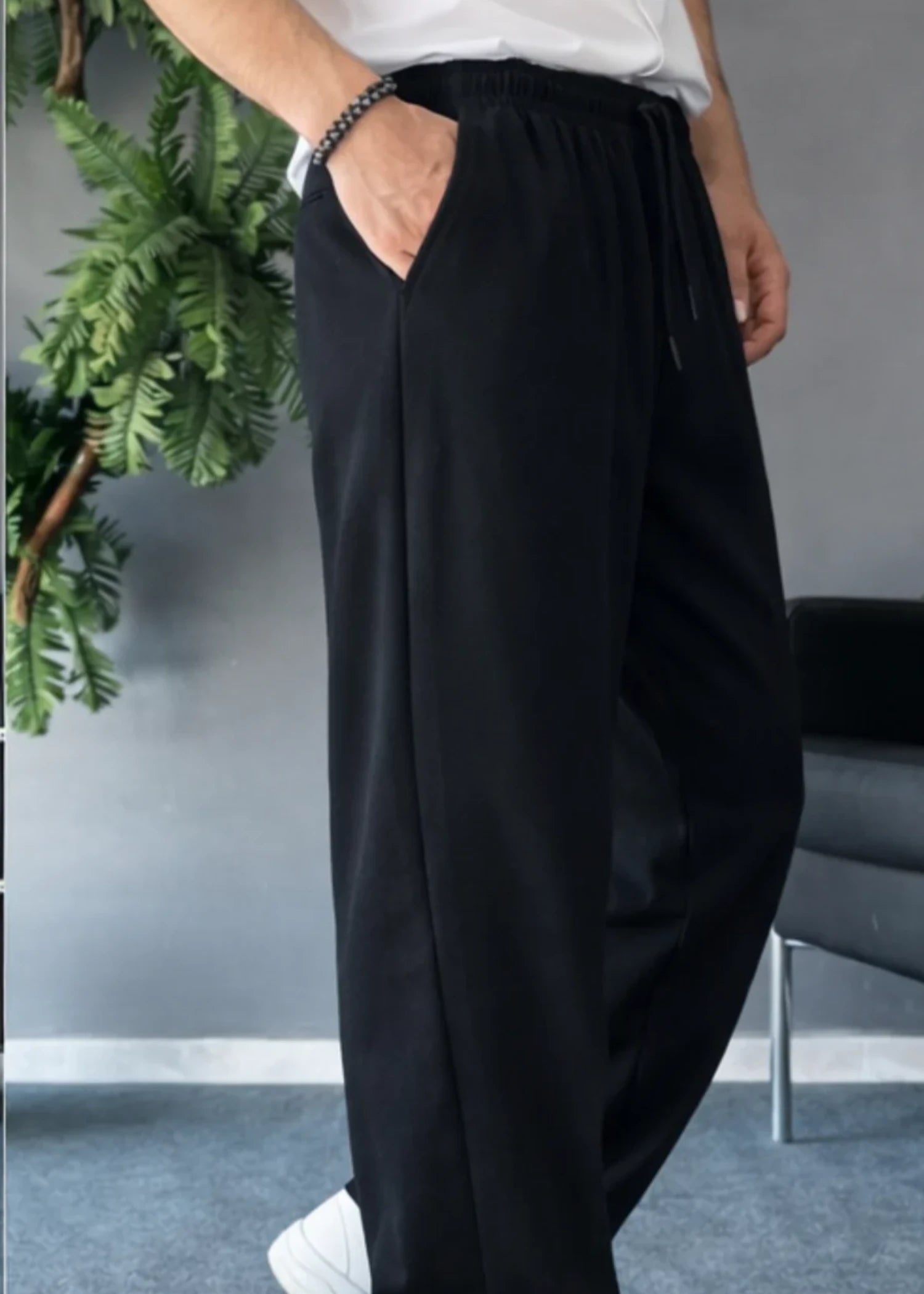 terry Trousers in Black