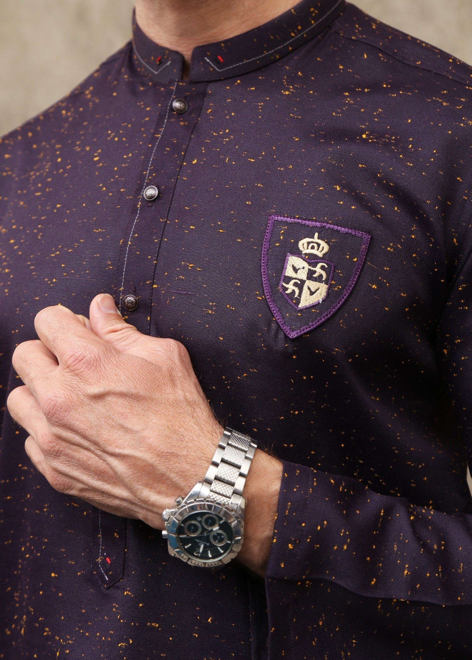 cotton Kurta in Purple by Maqsood Garments