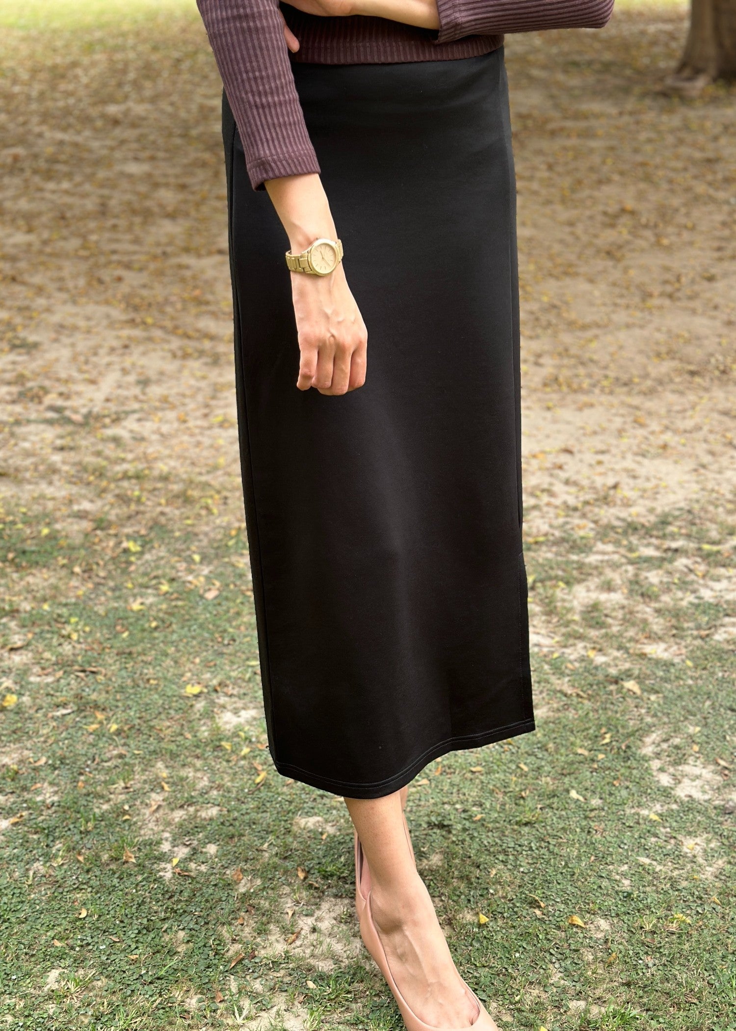 polyester Skirt in Black