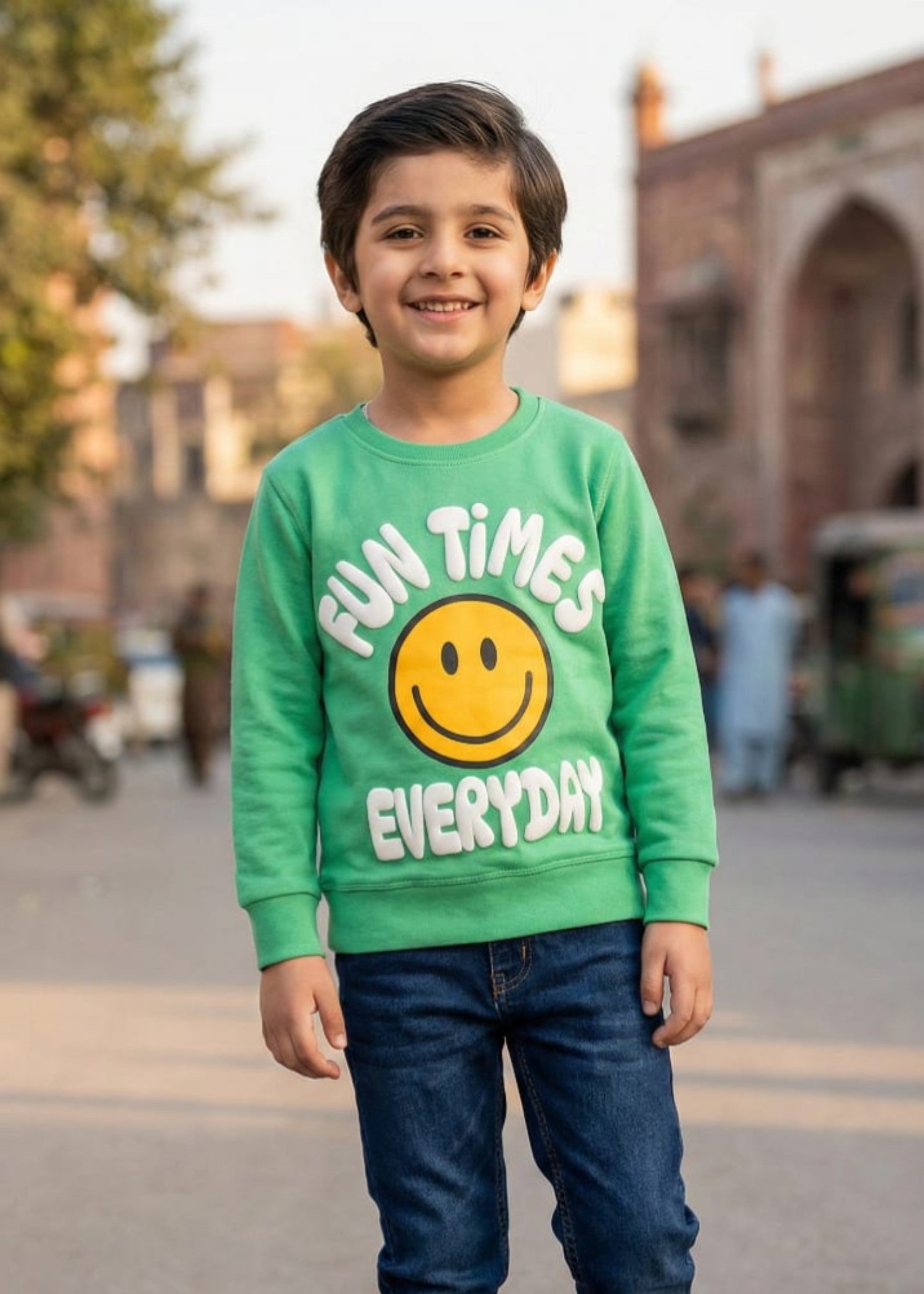 fleece Sweatshirt in Pastel green