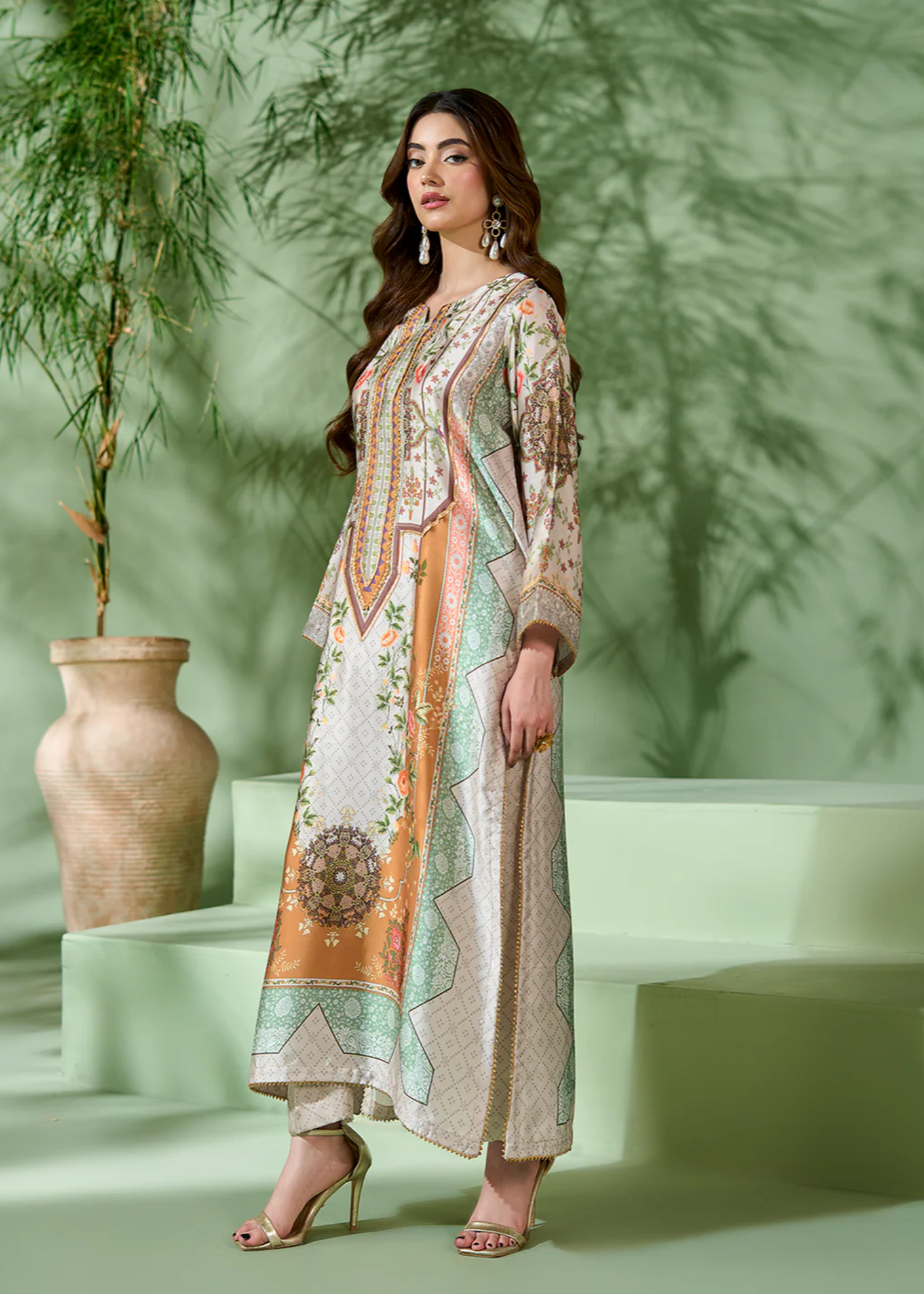 silk Kaftan in Multi