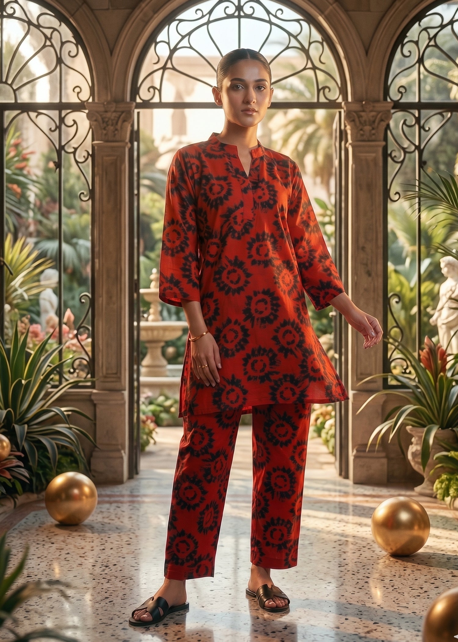 lawn Co Ord Sets in Rustic brown