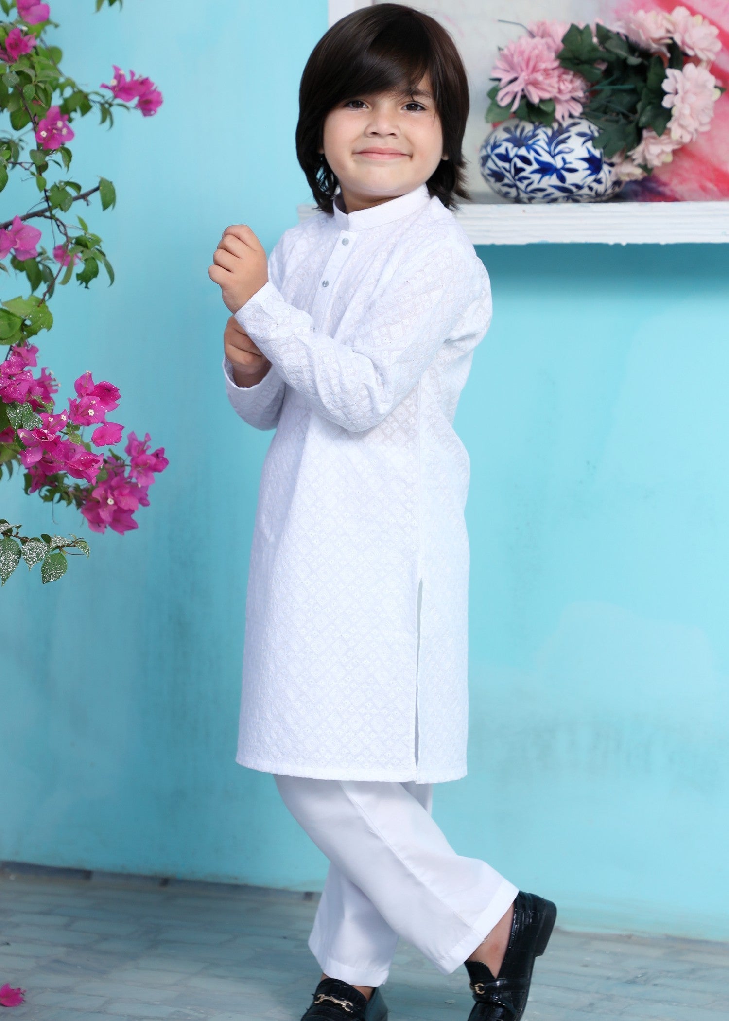 cotton Kurta Set in Snow